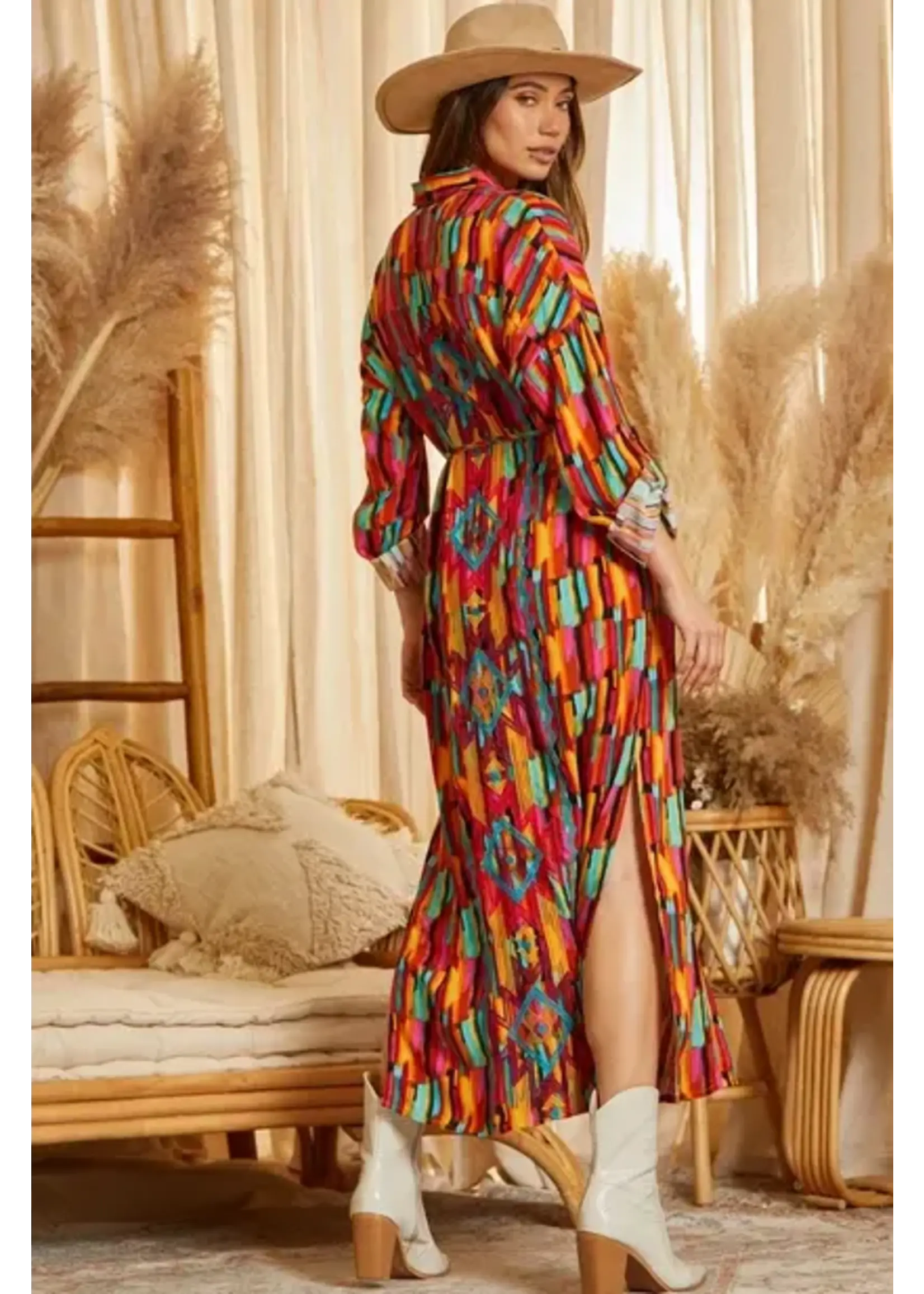 ANDREE BY UNIT AND D10169 FUN PRINT MAXI DRESS