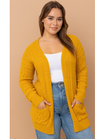 COZY CO COZ+ BC1717X CARDIGAN CABLE KNIP PATCH POCKETS