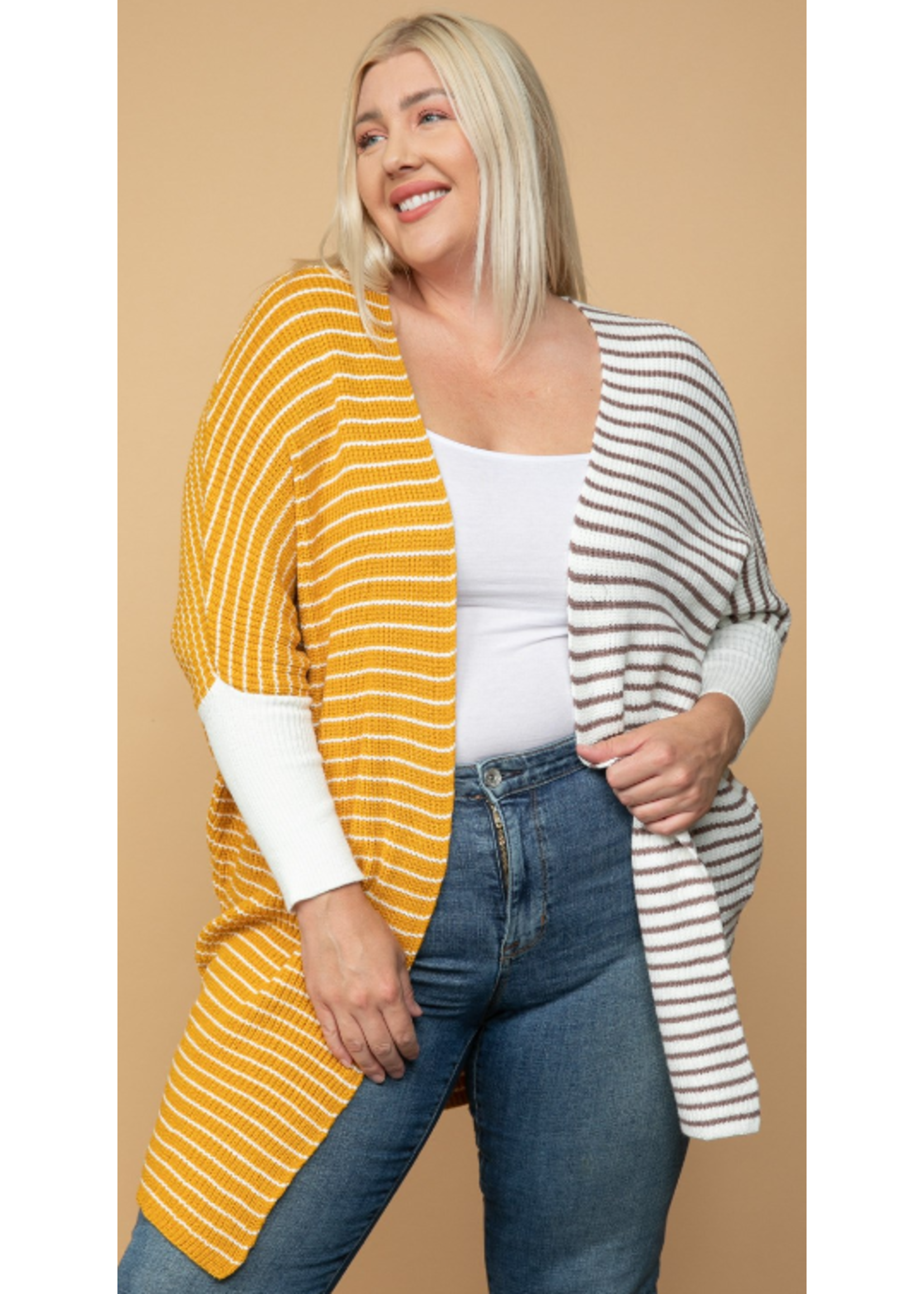 COZ+ BL1679X CARIDGAN STRIPED DOLMAN BATWING - Myrtle
