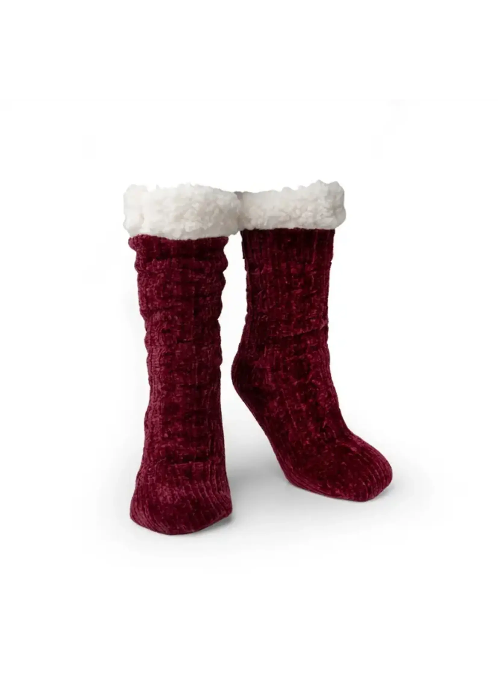 Best 2pcs Women's Red Soft Fuzzy Slipper Socks