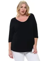 CHRIS & CAROL APPAREL C&C+ XA2374T TOP 3/4 SLEEVE BASIC