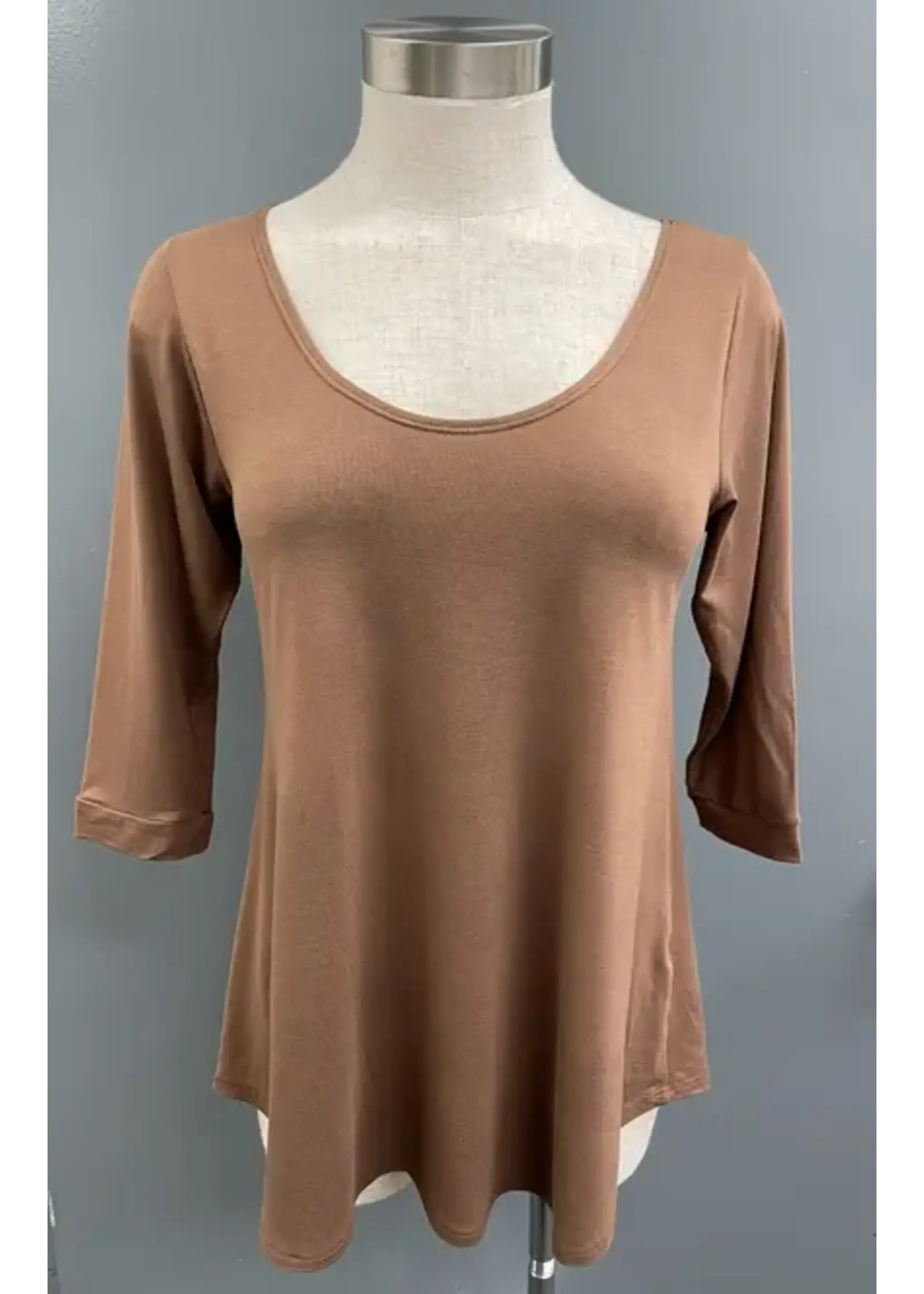 CHRIS & CAROL APPAREL C&C A2374T 3/4 SLEEVE TOP- 2 colours