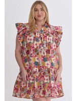 Wholesale Banyan Street Puff Sleeve Dress - Sunflower Pink & Stripe for  your store - Faire