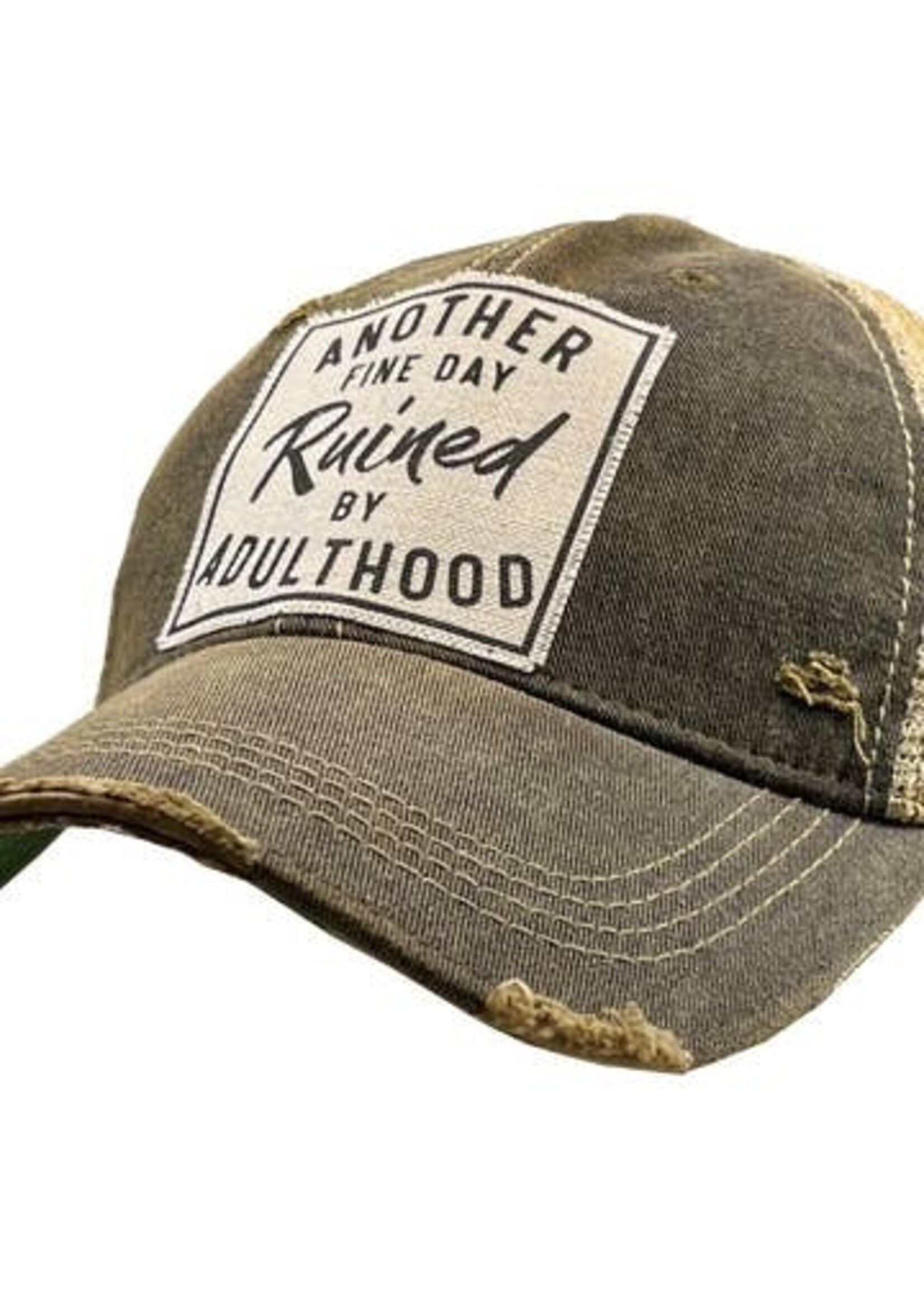 VINTAGE LIFE VIN TRUCKER HAT ANOTHER FINE DAY RUINED BY ADULTHOOD