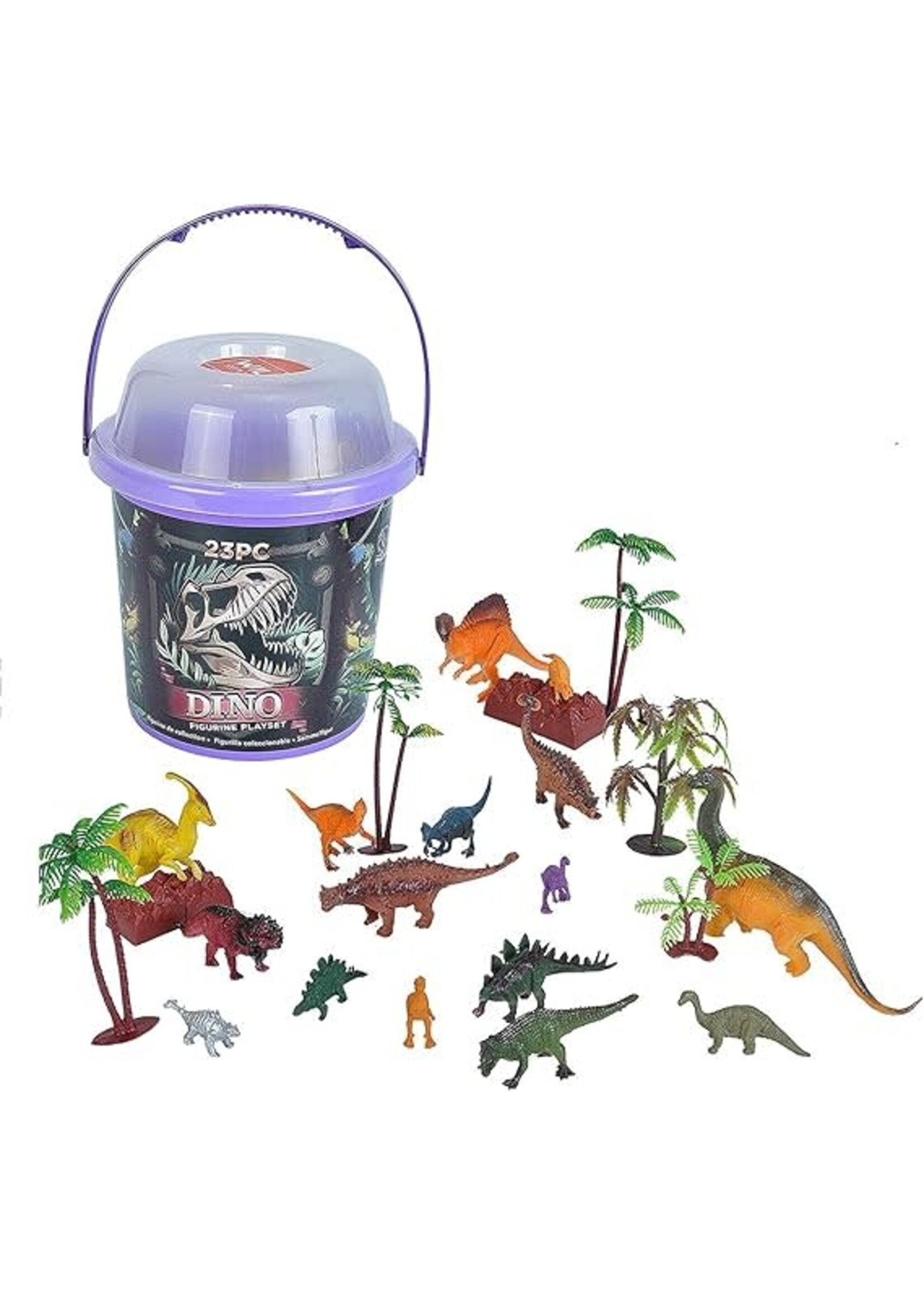 WILD REPUBLIC WIL BUCKET SET 23pc DINOSAUR