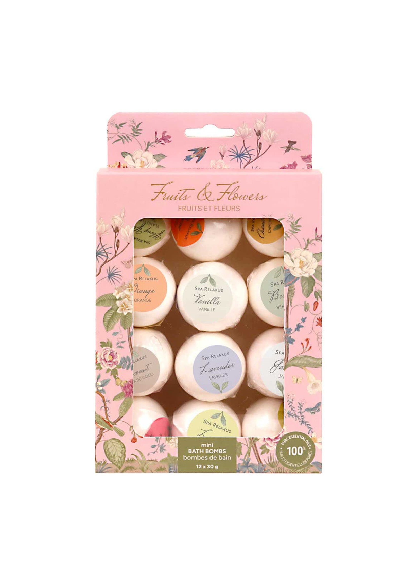 REL BATH BOMB 12PC FRUITS & FLOWERS