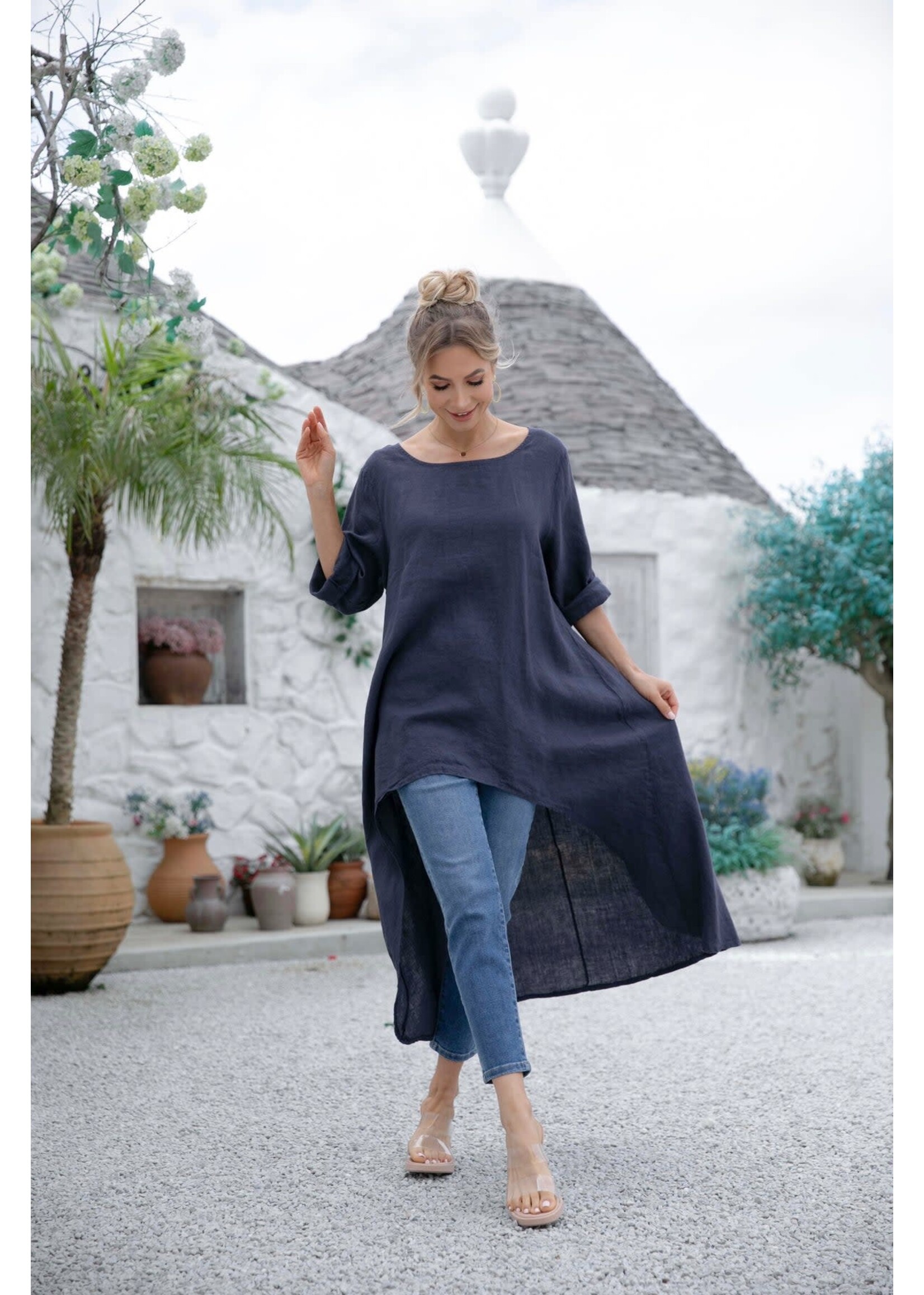 ORANGE FASHION VILLAGE OFV 14777 TOP LINEN W/ TRAIN