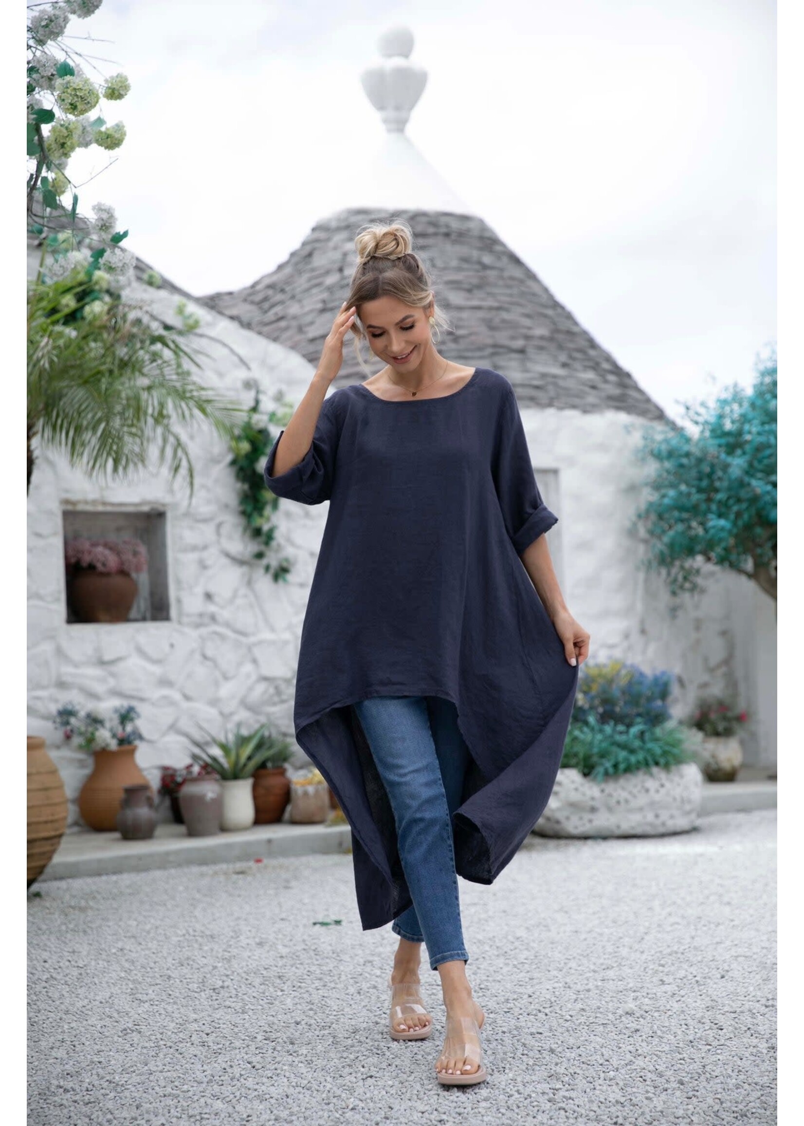 ORANGE FASHION VILLAGE OFV 14777 TOP LINEN W/ TRAIN