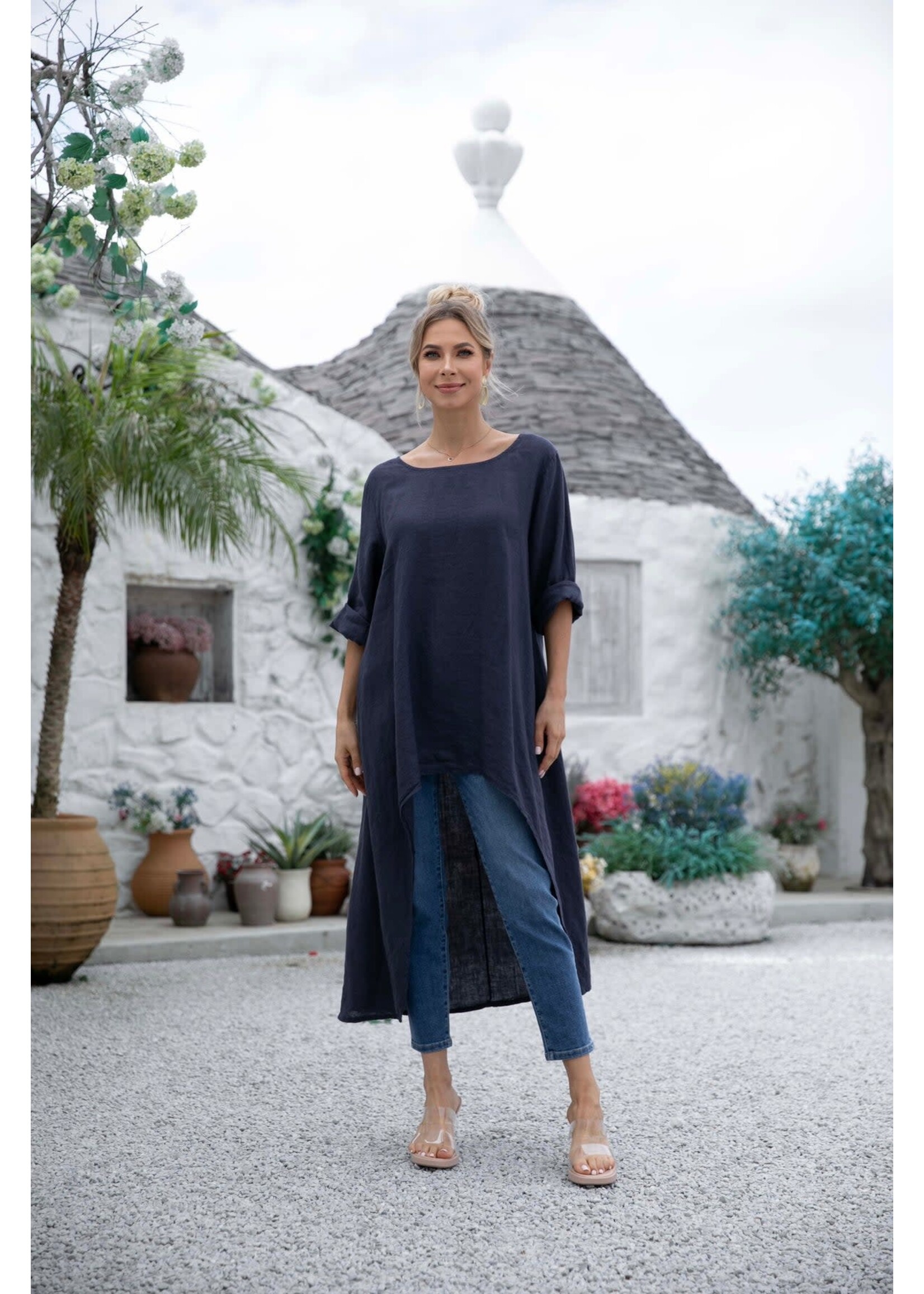 ORANGE FASHION VILLAGE OFV 14777 TOP LINEN W/ TRAIN