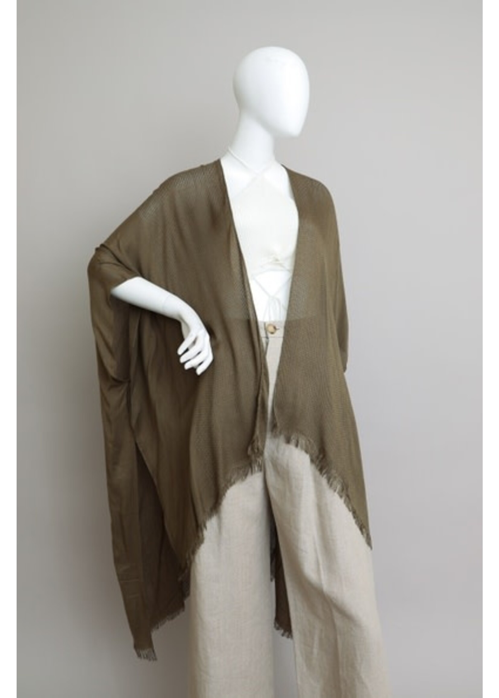 LET YSK-5324 KIMONO FRAYED