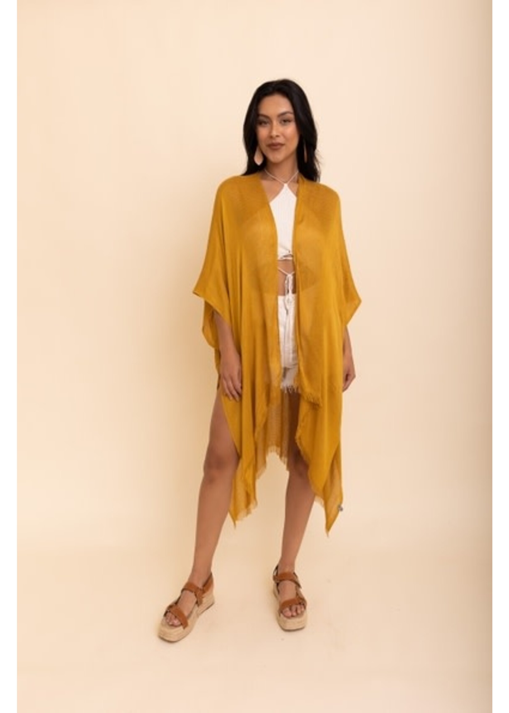 LET YSK-5324 KIMONO FRAYED
