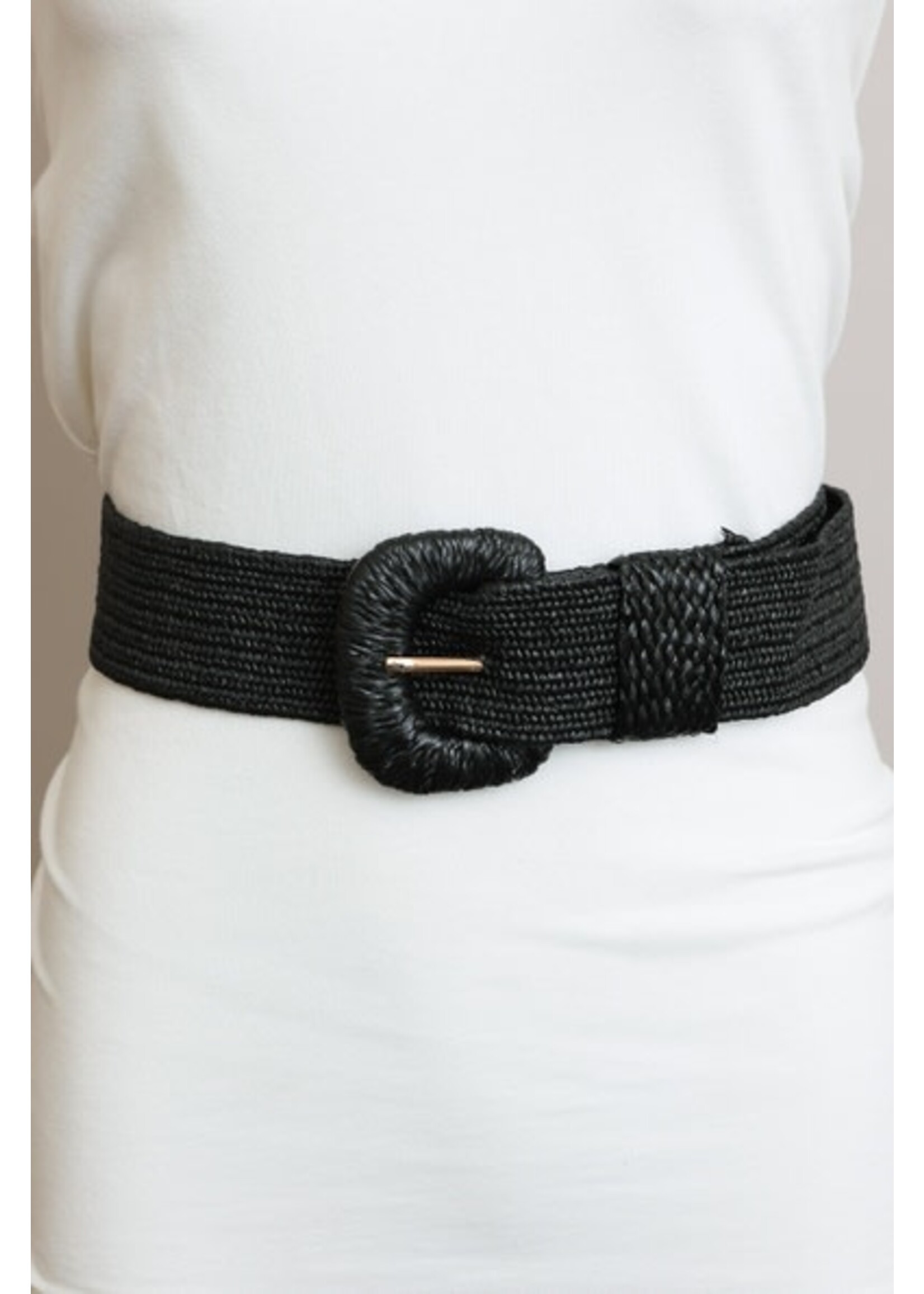 LET YB-8000 BELT RAFFIA BLACK