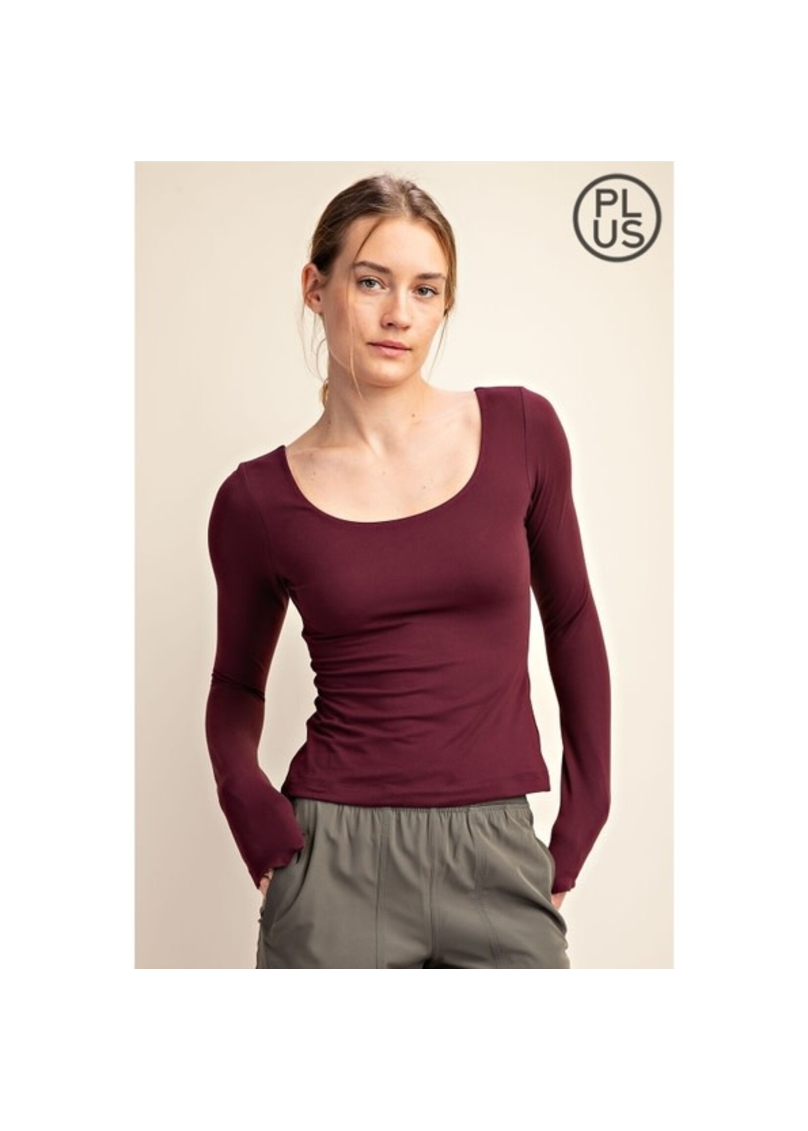 RAE MODE RAE+T9967PL TOP LONG SLV RND NECK