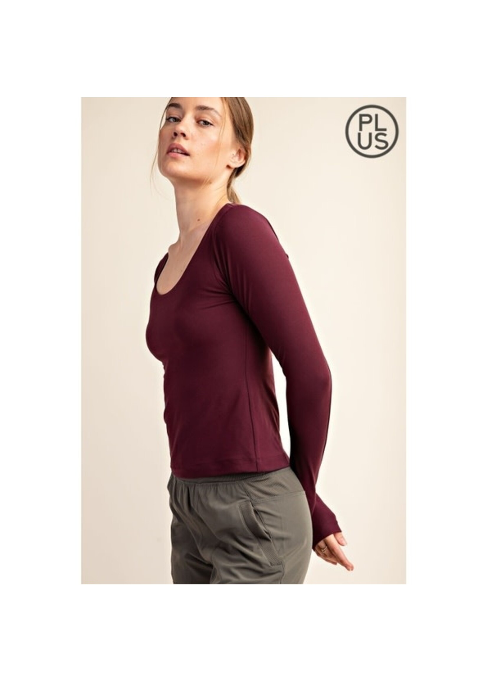 RAE MODE RAE+T9967PL TOP LONG SLV RND NECK