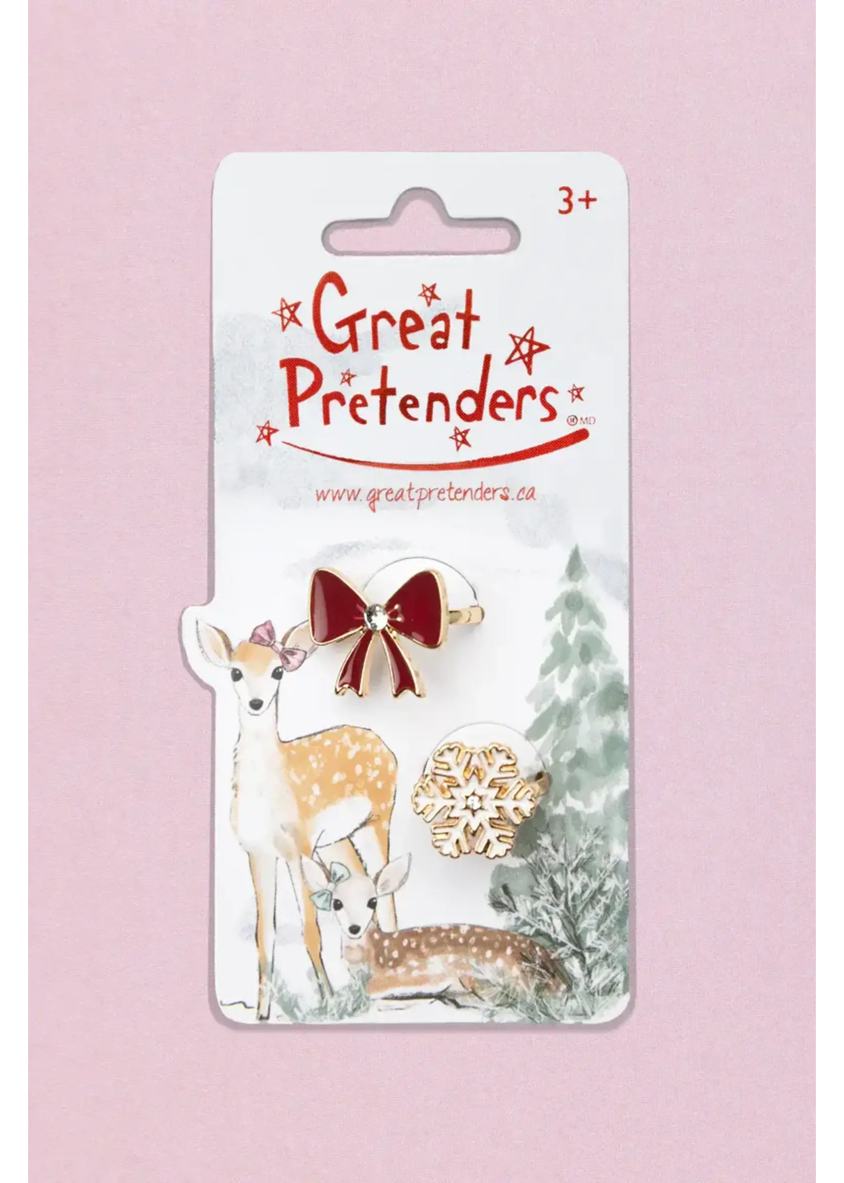 CRE RINGS BOW & SNOWFLAKE 2PC