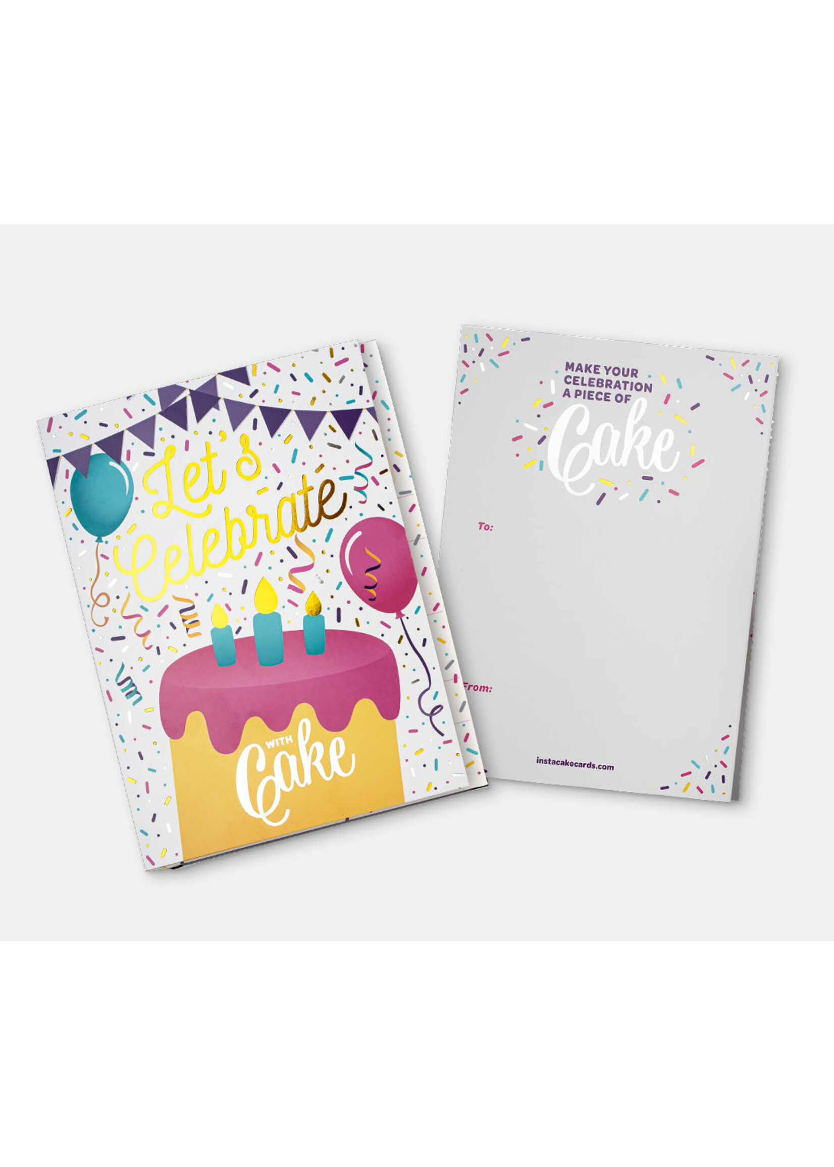INSTA CAKE INS CAKE CARDS LET'S CELEBRATE VANILLA