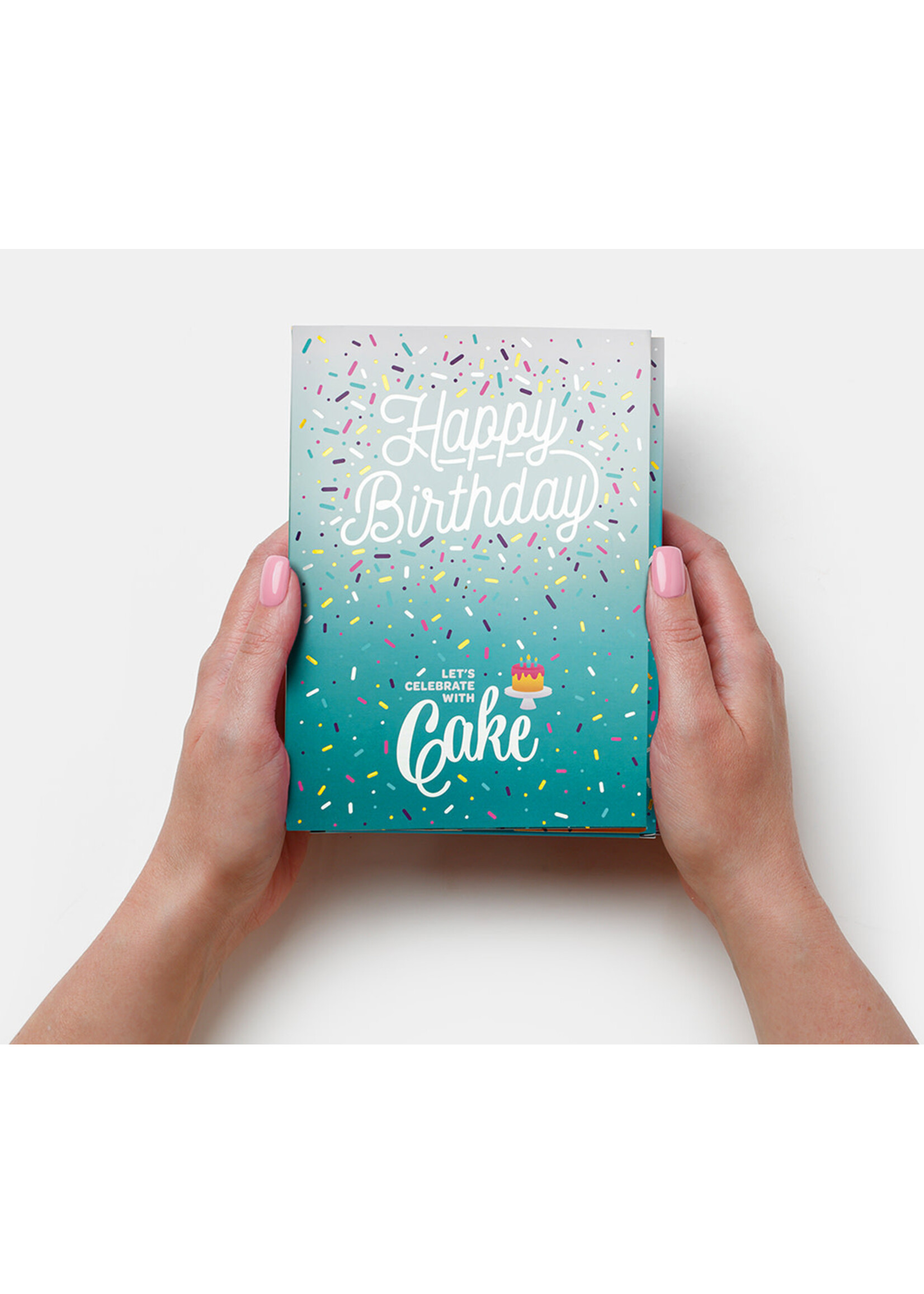 INSTA CAKE INS CAKE CARDS HAPPY B-DAY TEAL VANILLA