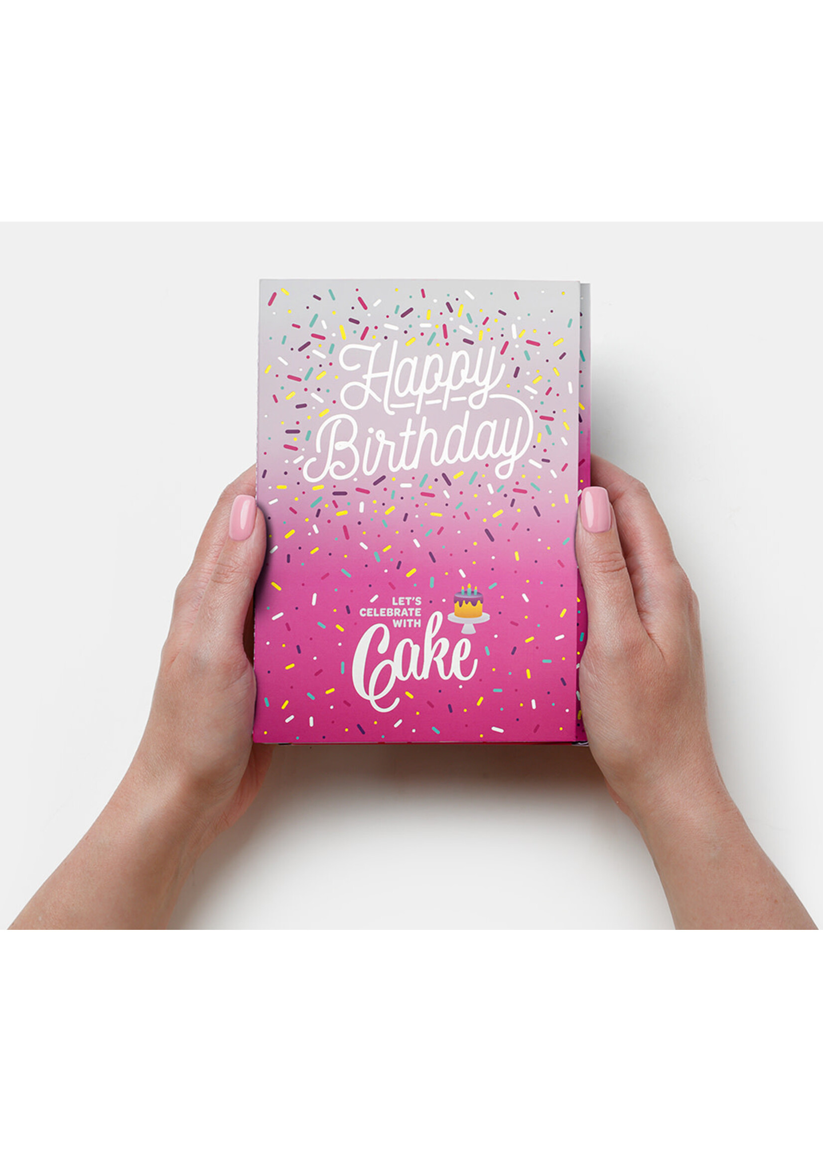 INSTA CAKE INS CAKE CARDS HAPPY B-DAY PINK CHOC