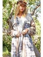 POL CLOTHING POL YKJ97 JACKET PLAID FLORAL
