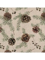 ABBOTT ABB LG PAPER NAPKIN VINTAGE PINECONE