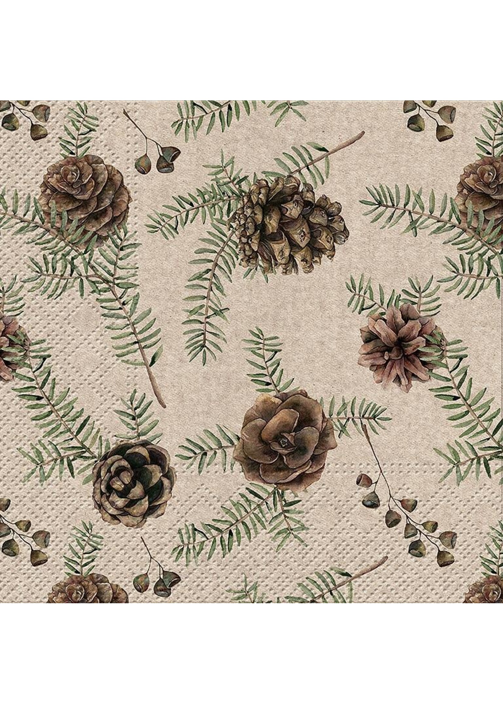 ABBOTT ABB LG PAPER NAPKIN VINTAGE PINECONE