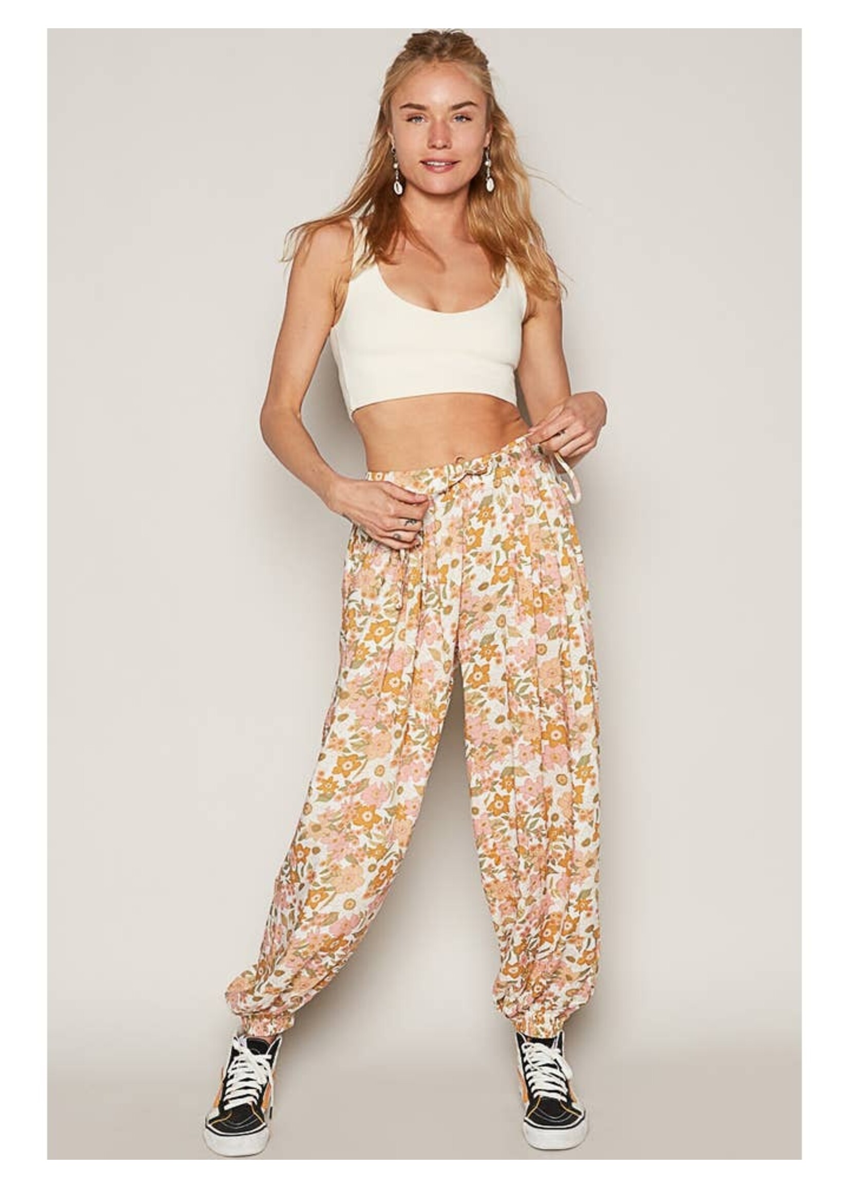 POL CLOTHING POL YKP148A HAREM PANTS FLORAL