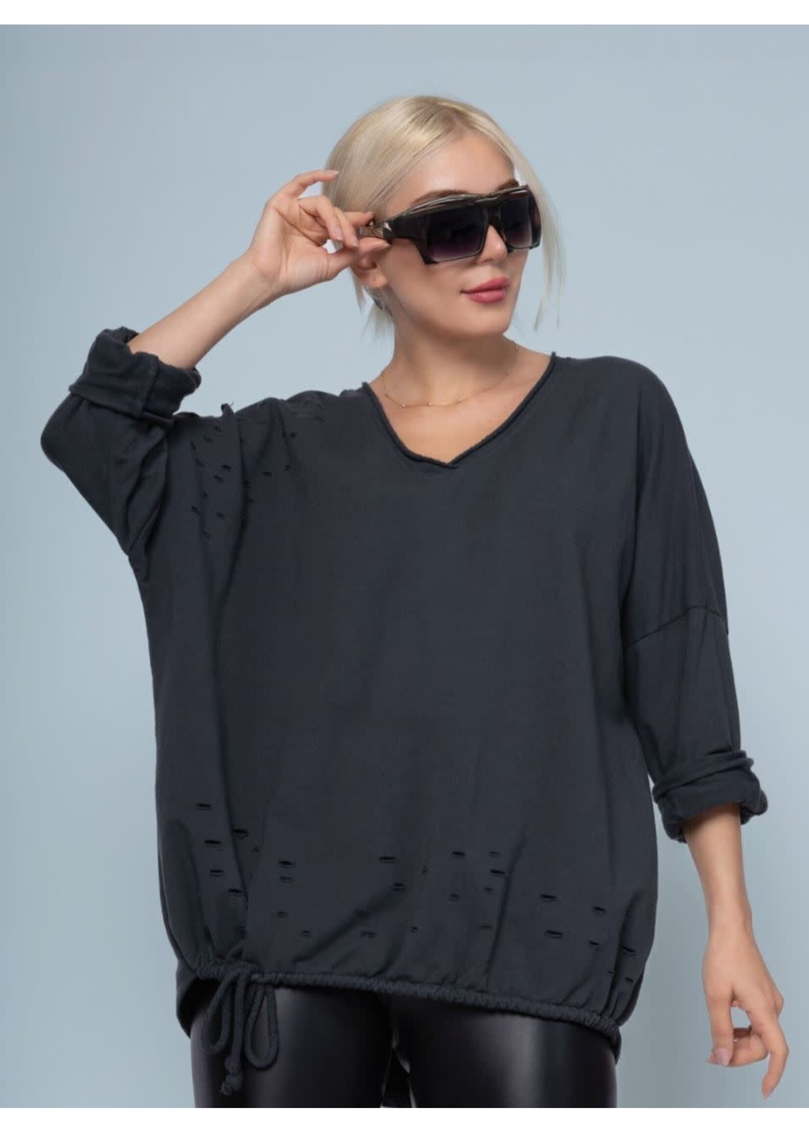 ORANGE FASHION VILLAGE OFV 4112 SWEATER DISTRESS
