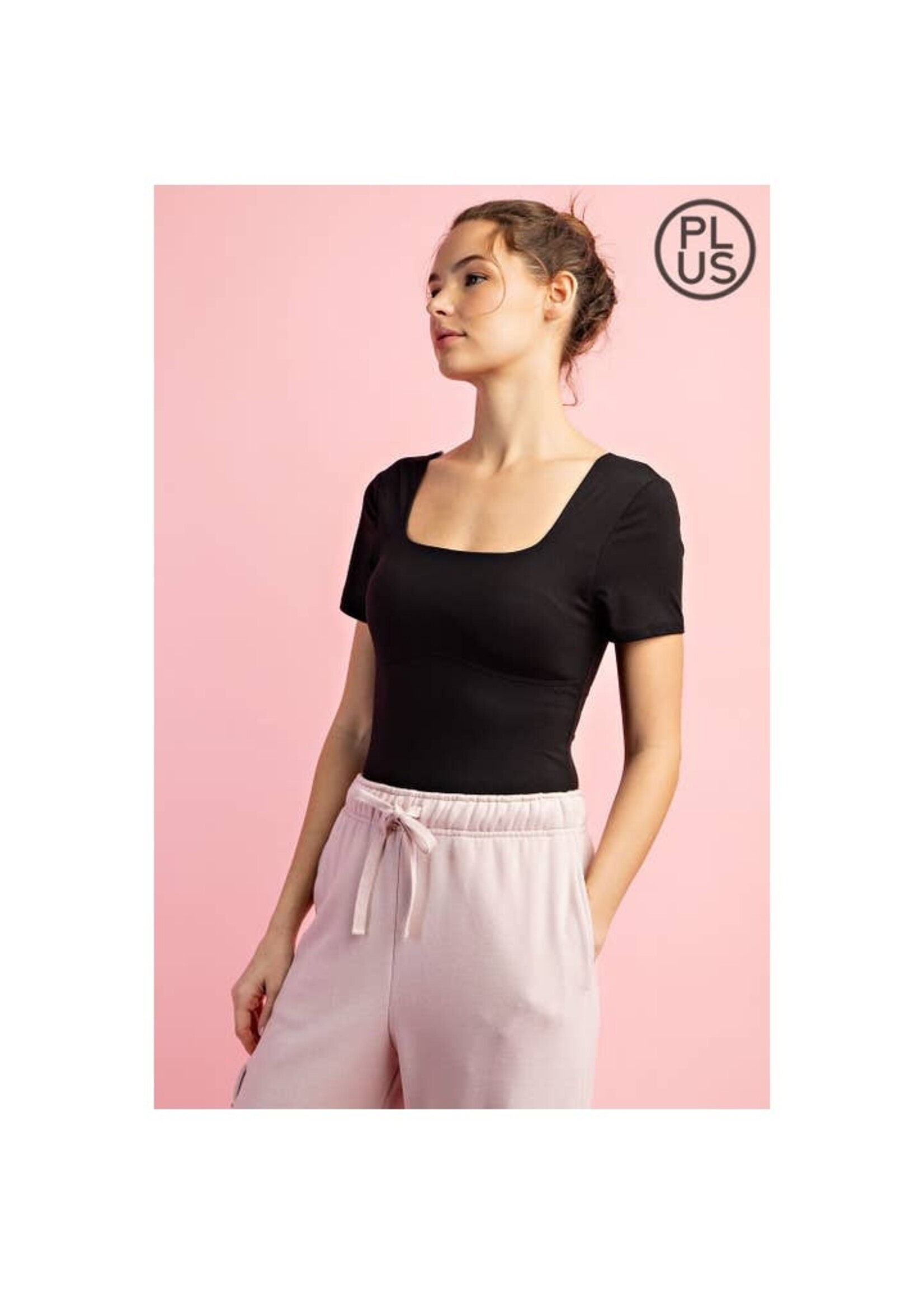RAE MODE RAE+ T9935PL BODYSUIT SQ NECK SHORT SLV