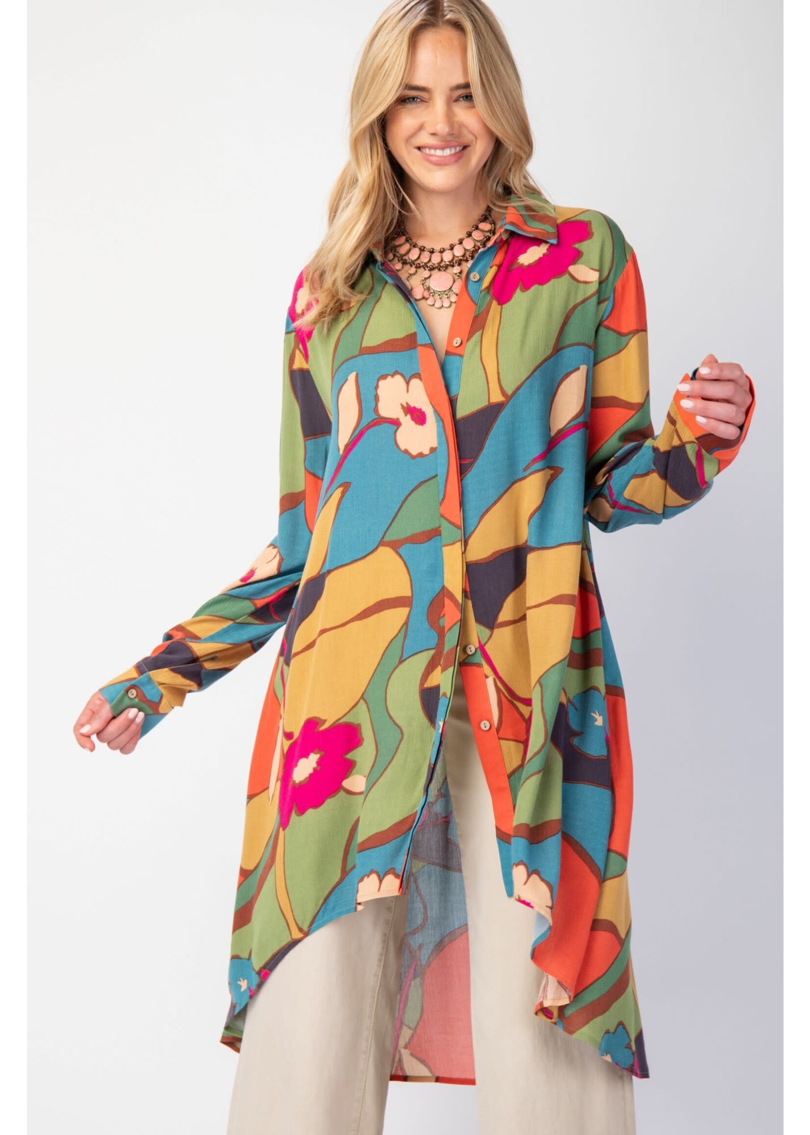 EASEL EAS ED25390 SHIRT DRESS PRINT