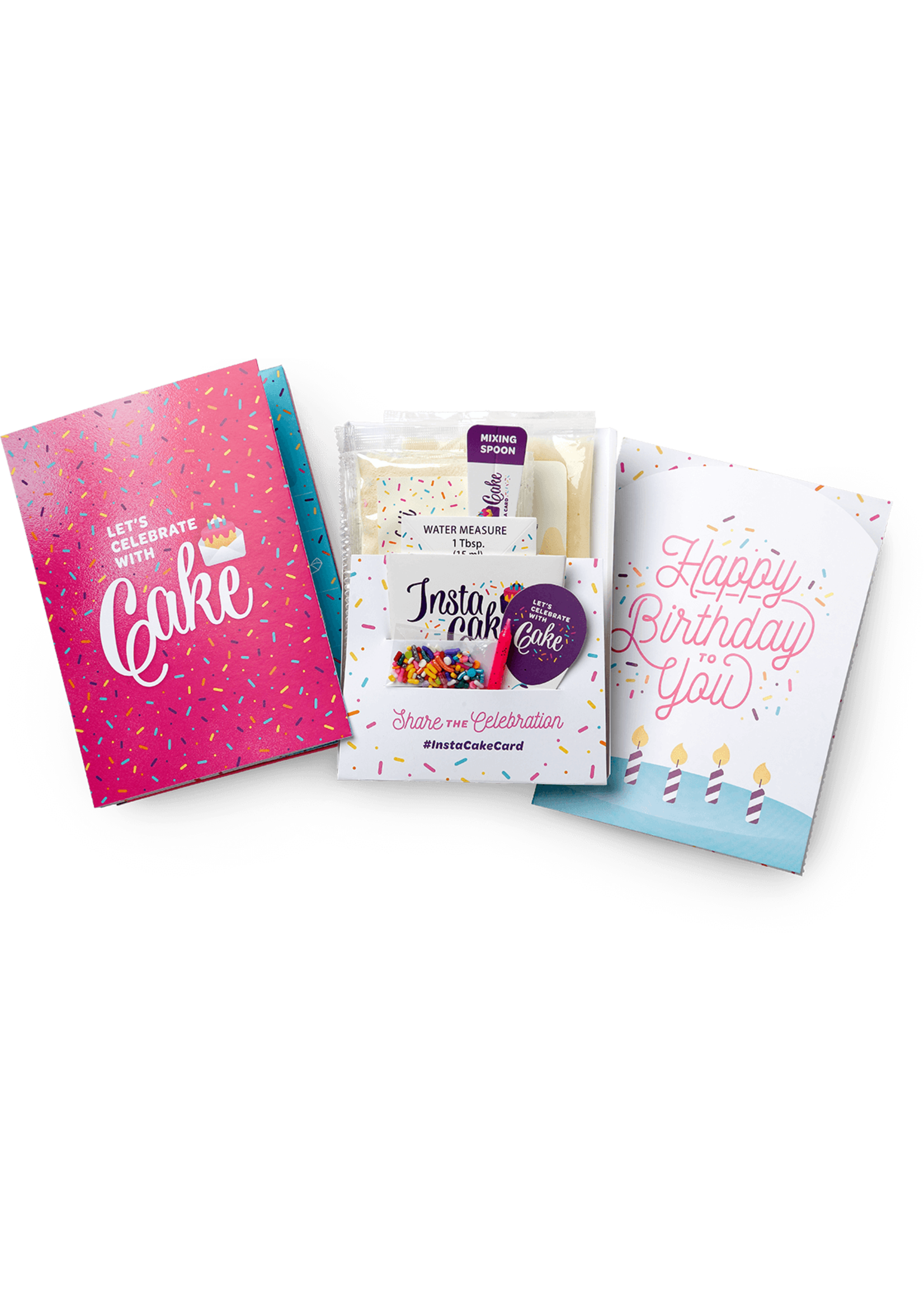 INSTA CAKE INS CAKE CARDS HAPPY B-DAY PINK VANILLA