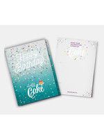 INSTA CAKE INS CAKE CARDS HAPPY B-DAY TEAL CHOC