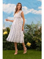 BLU PEPPER BLU+ FLORAL VNECK MIDI DRESSBLU