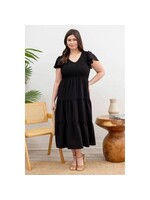 BLU PEPPER BLU+ FLUTTER MIDI DRESS