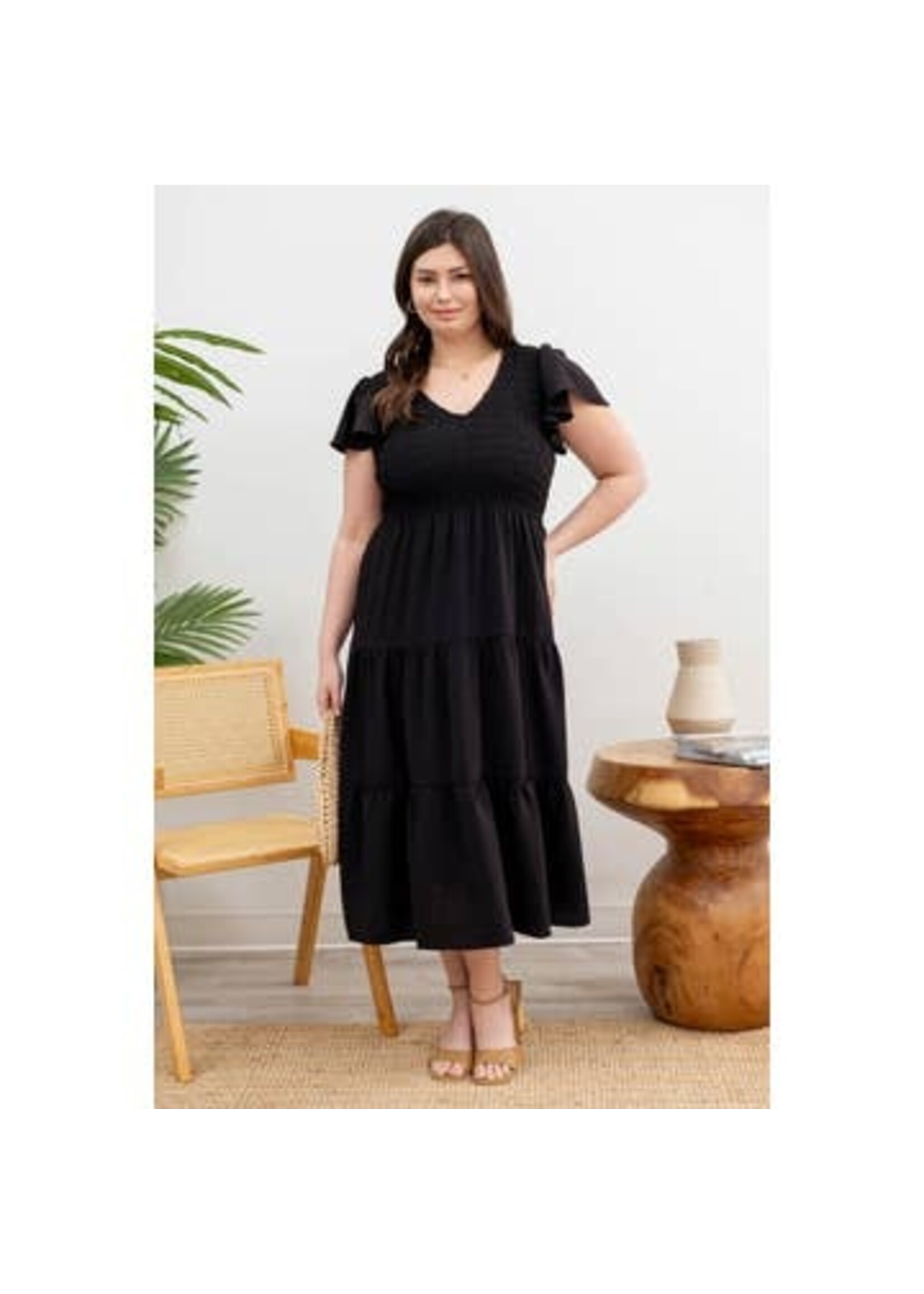 BLU PEPPER BLU+ FLUTTER MIDI DRESS