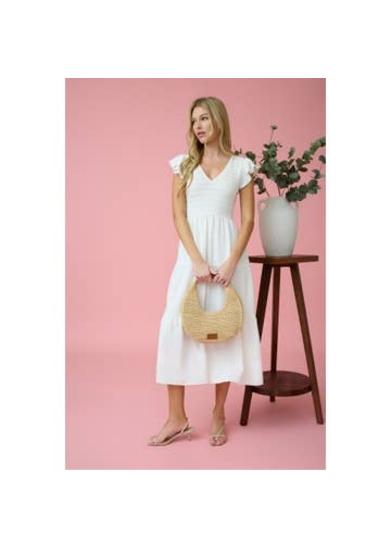 BLU PEPPER BLU+ FLUTTER MIDI DRESS