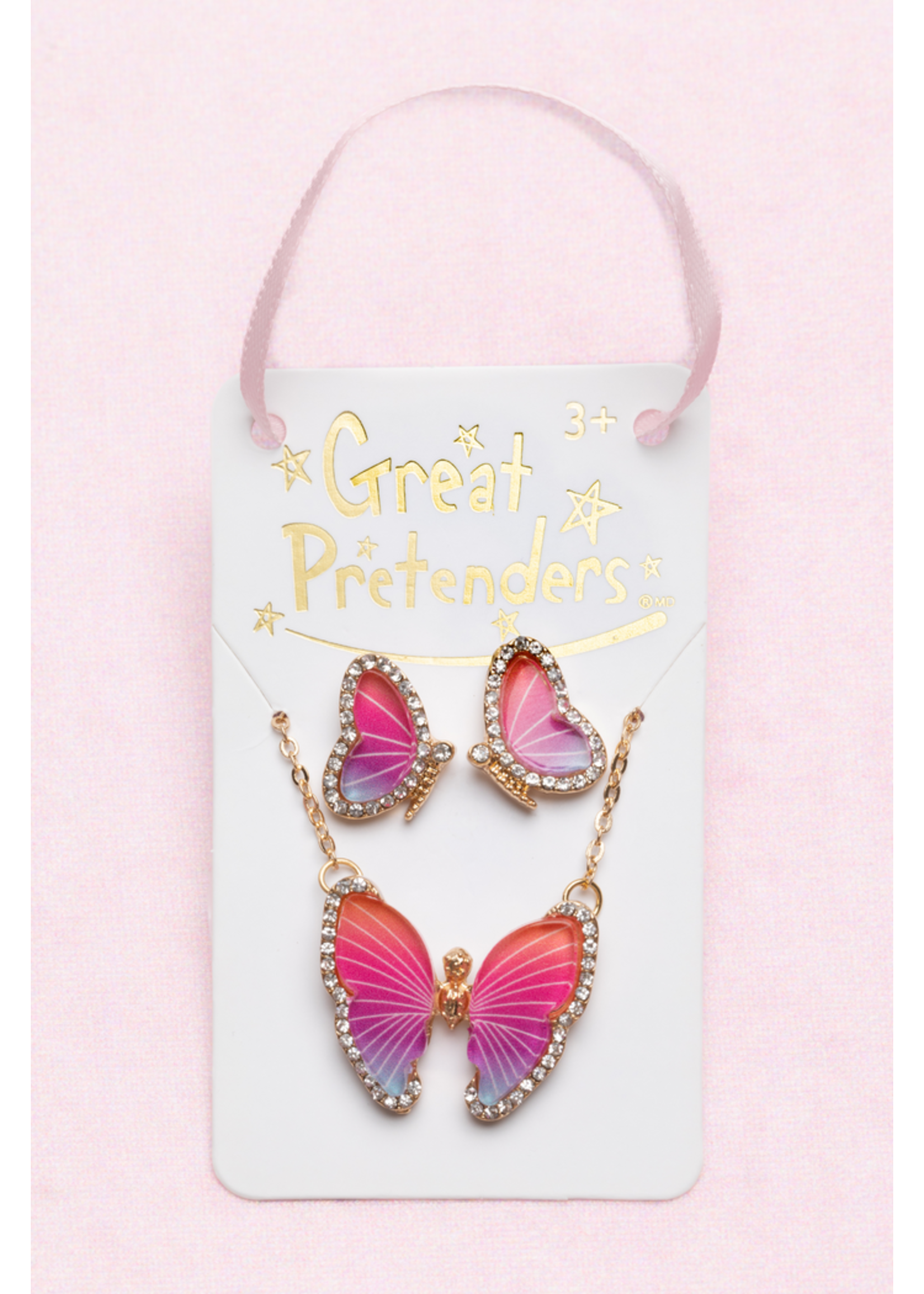 CRE BUTTERFLY NL & STUD EARRING