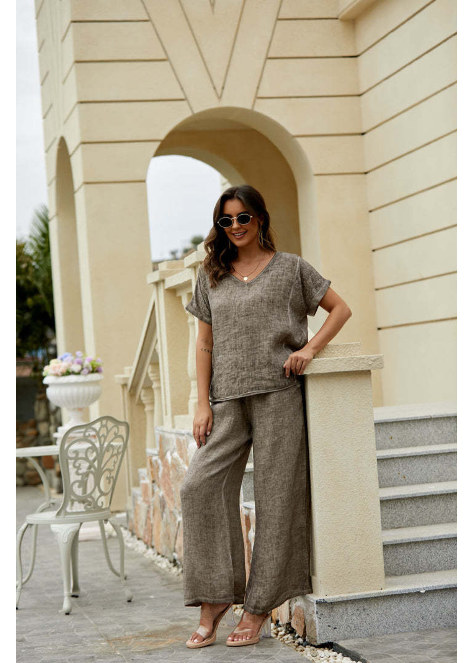 ORANGE FASHION VILLAGE OFV BREEZY LINEN TEE