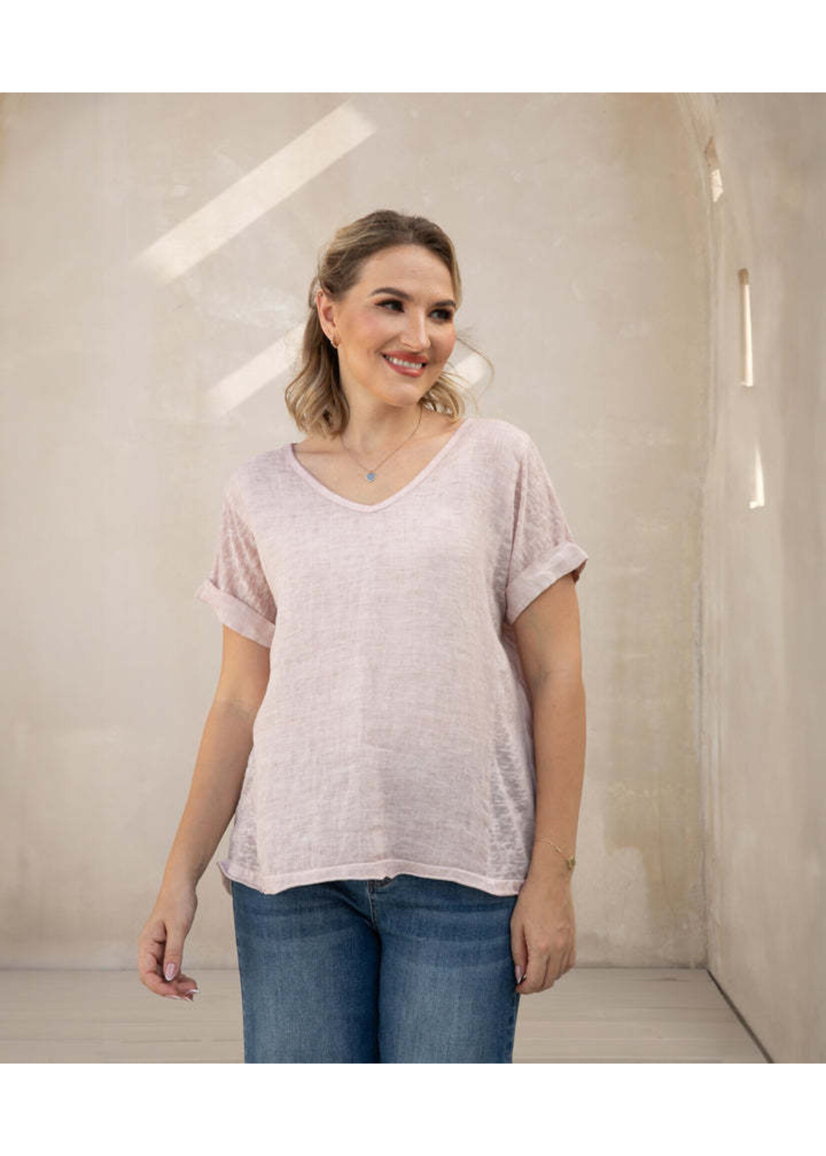 ORANGE FASHION VILLAGE OFV BREEZY LINEN TEE