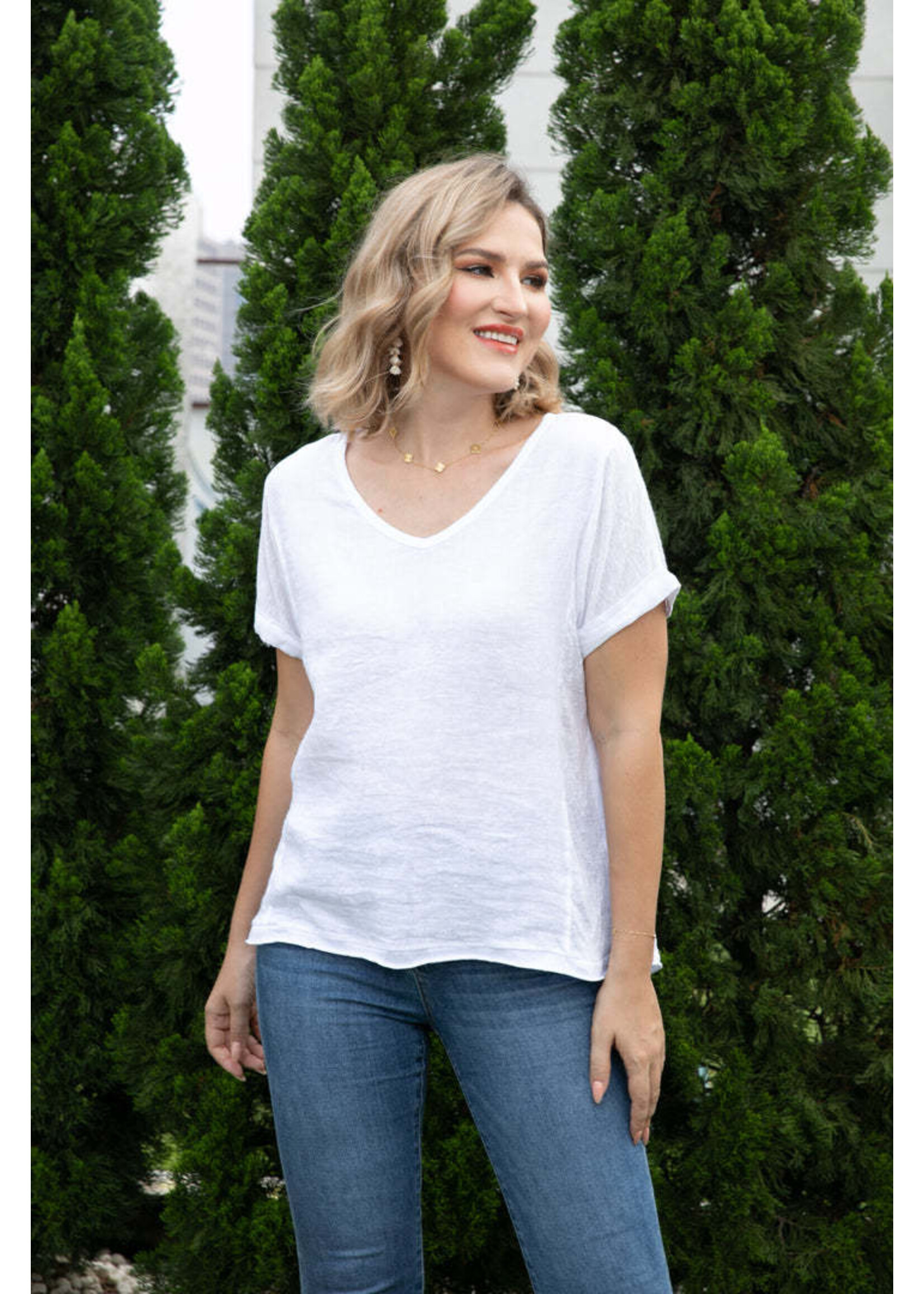 ORANGE FASHION VILLAGE OFV BREEZY LINEN TEE