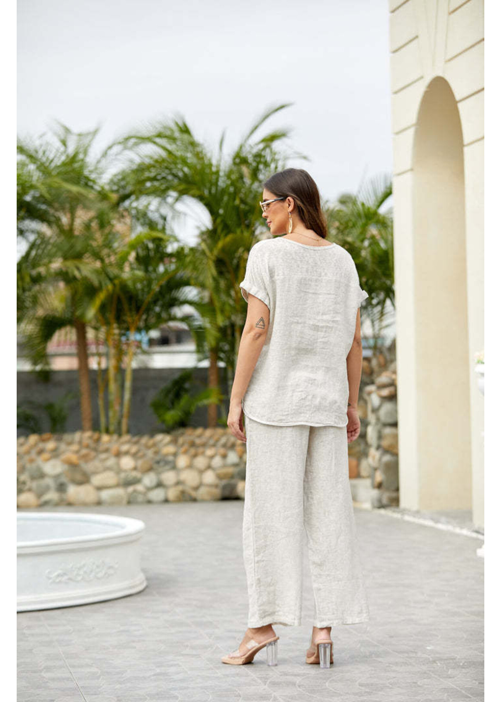 ORANGE FASHION VILLAGE OFV BREEZY LINEN TEE