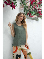 ORANGE FASHION VILLAGE OFV 9329 LINEN TANK BUTTON BACK