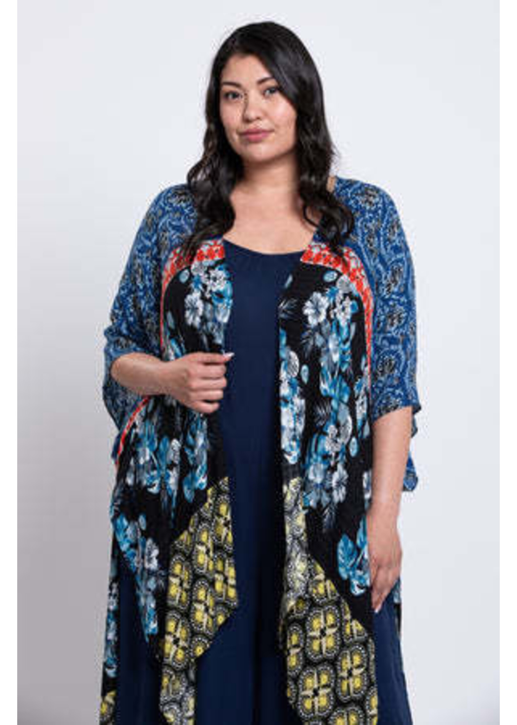 BLUE SKY BSK DARCY KIMONO COLOUR BLOCK O/S