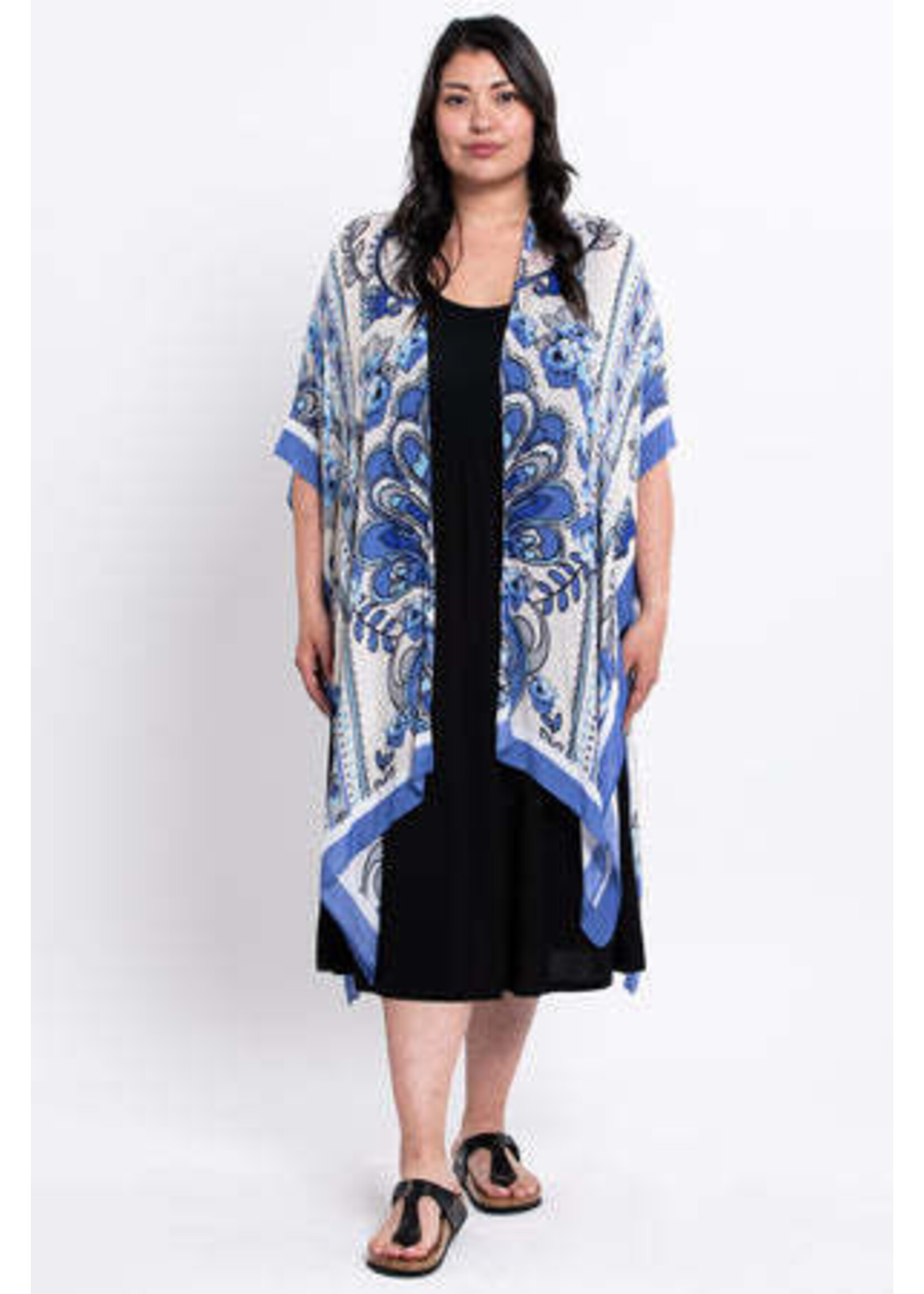 BLUE SKY BSK DARCY KIMONO CRYSTAL BLUE O/S