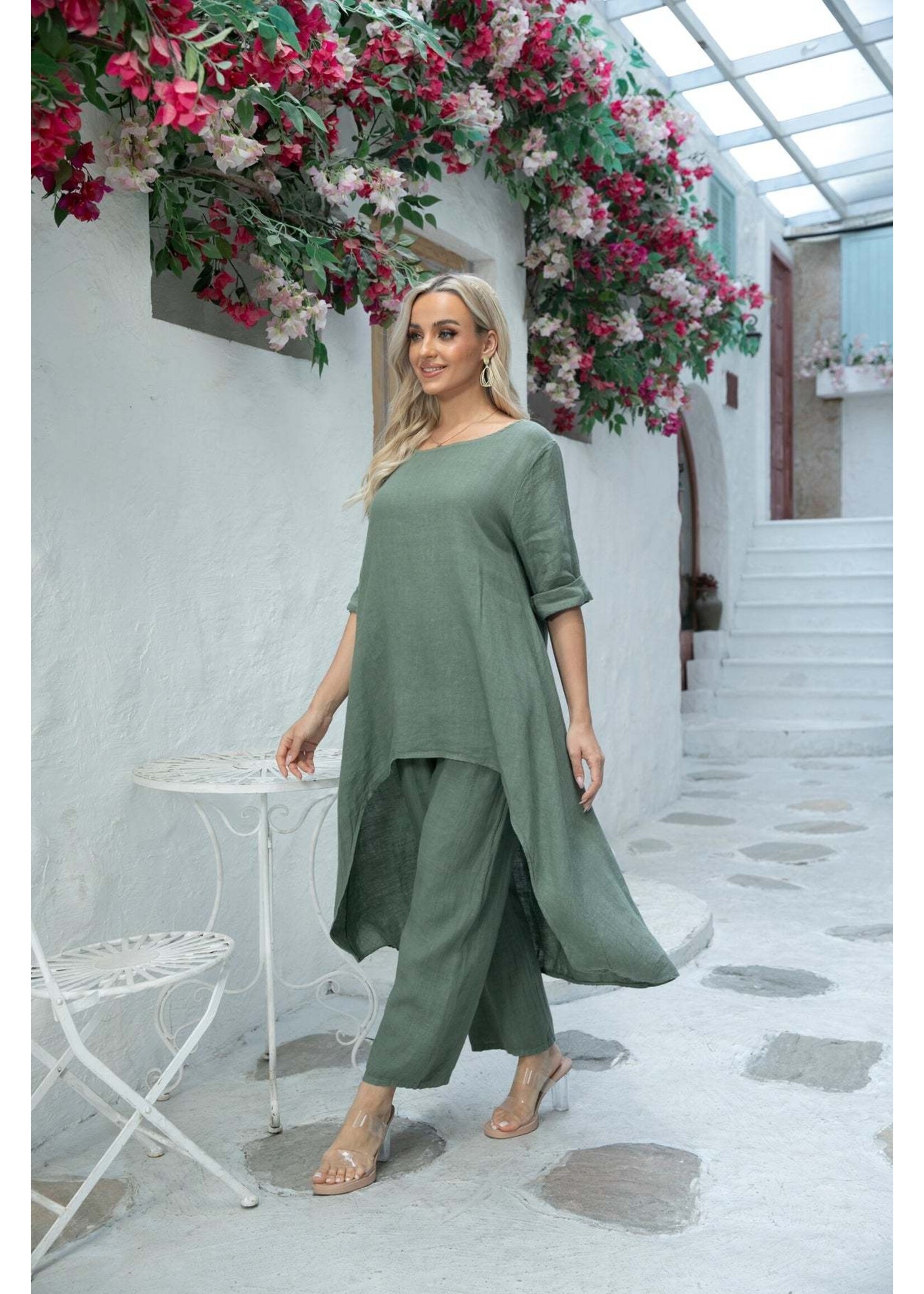 ORANGE FASHION VILLAGE OFV 14777 TOP LINEN W/ TRAIN