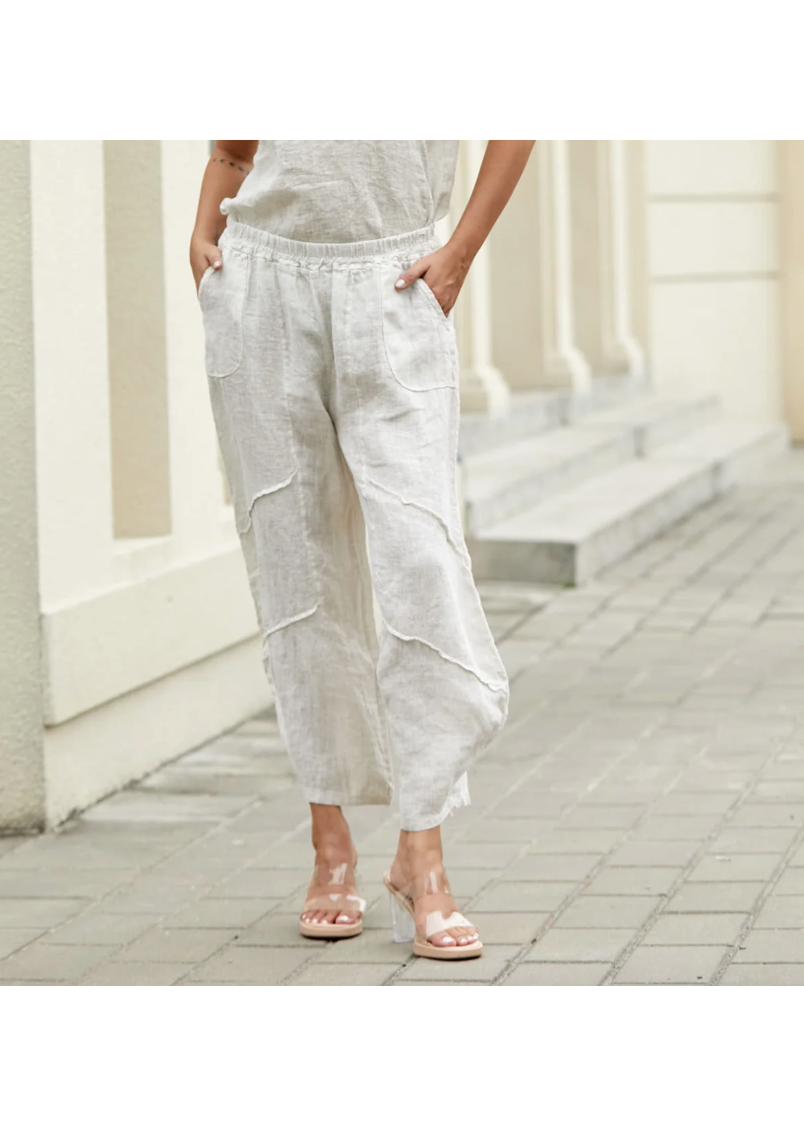 ORANGE FASHION VILLAGE OFV COASTAL LINEN PANTS