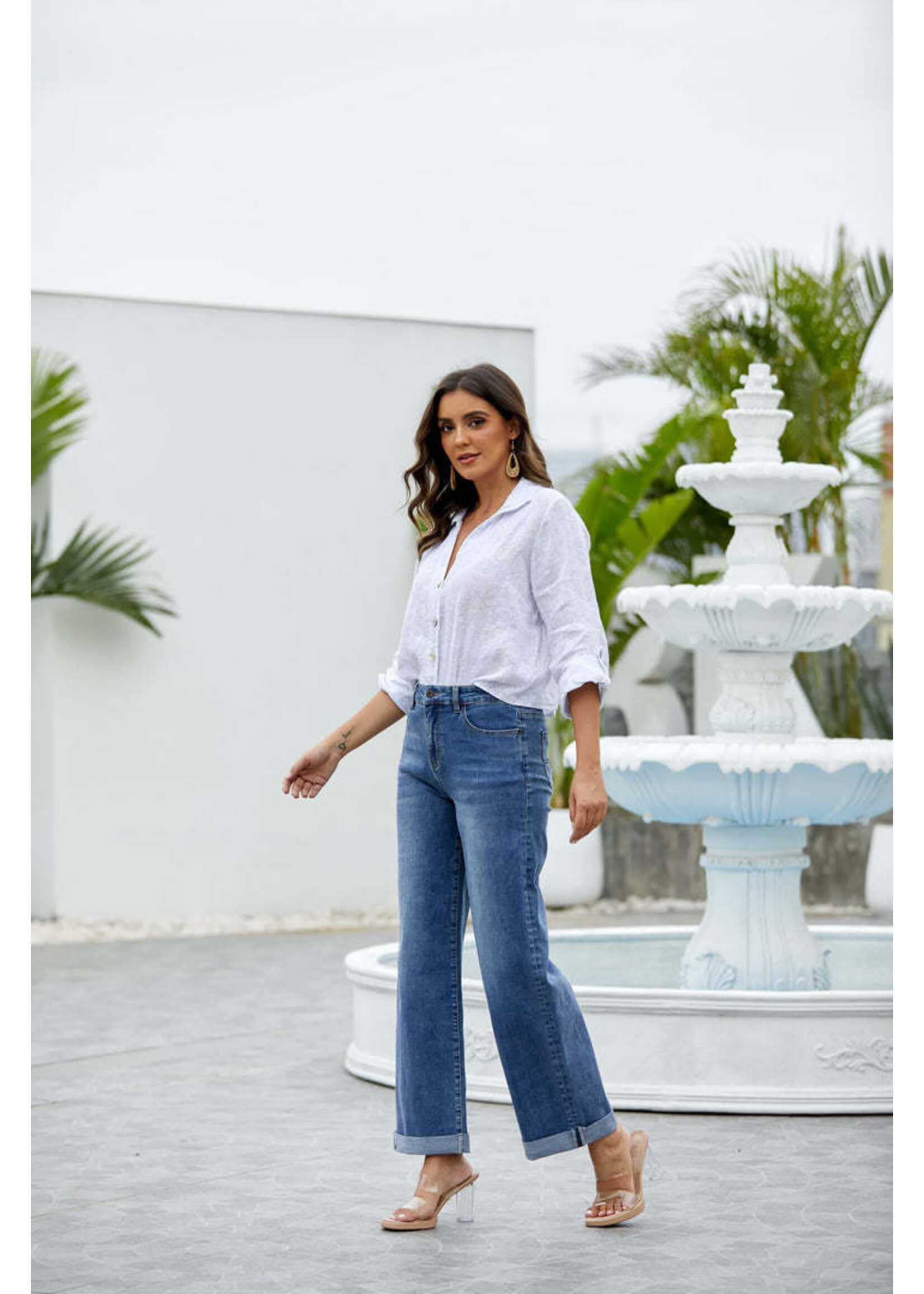 ORANGE FASHION VILLAGE OFV DENIM 4538 FOLD HEM