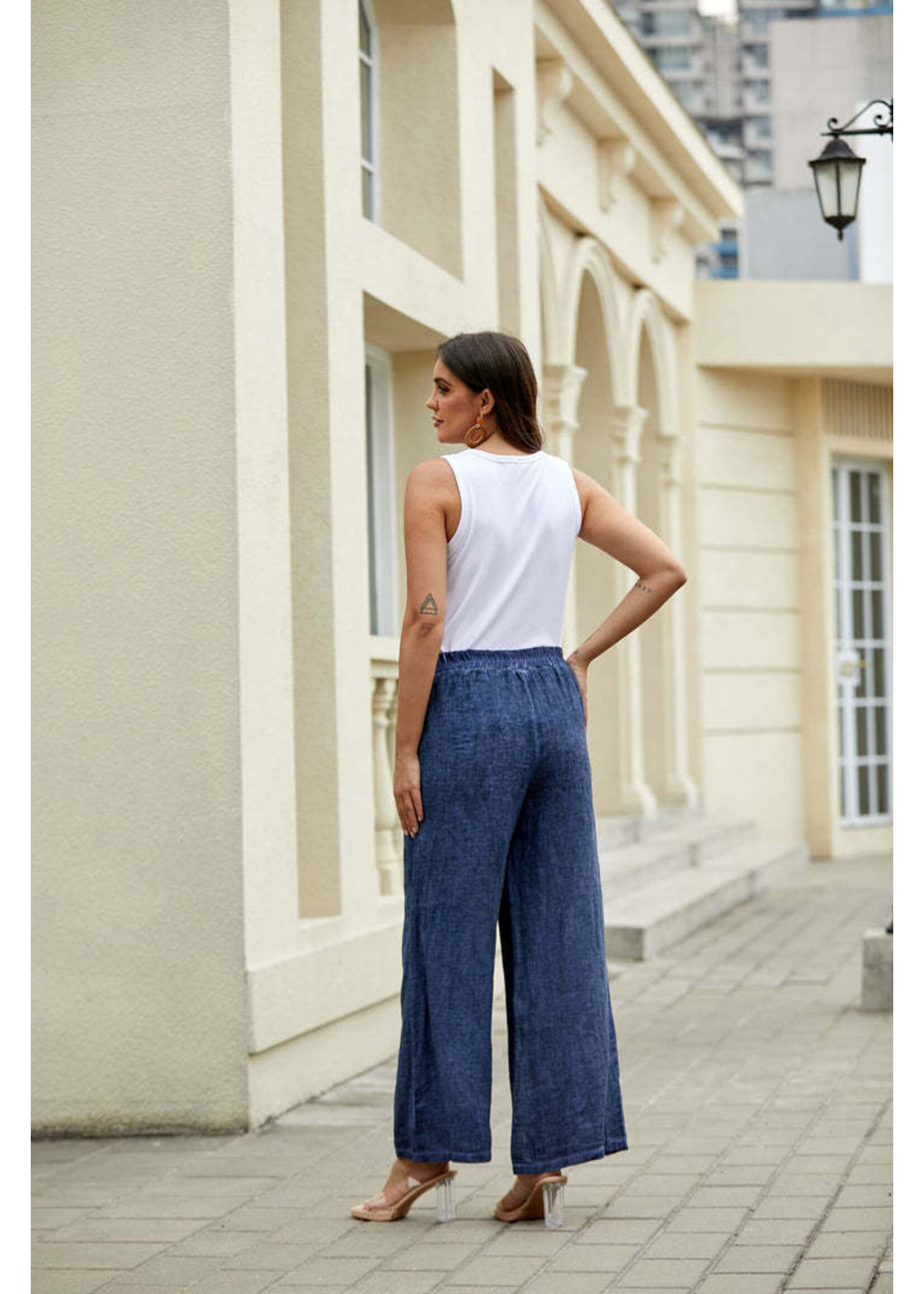 ORANGE FASHION VILLAGE OFV LINEN COLD WASH PANT