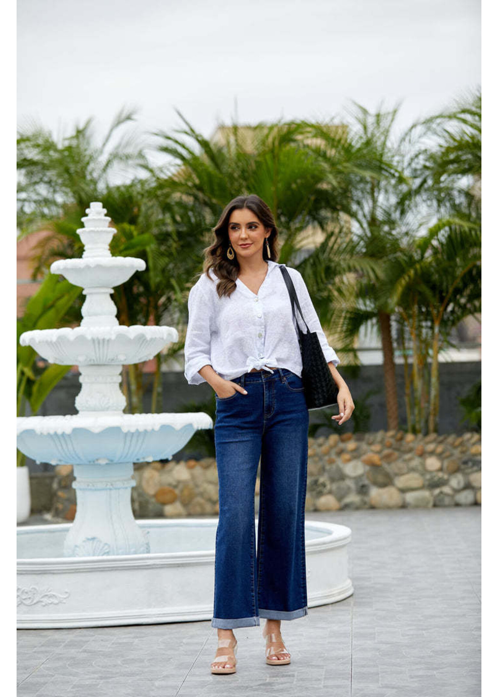 ORANGE FASHION VILLAGE OFV+ PLUS DENIM 4538 FOLD HEM