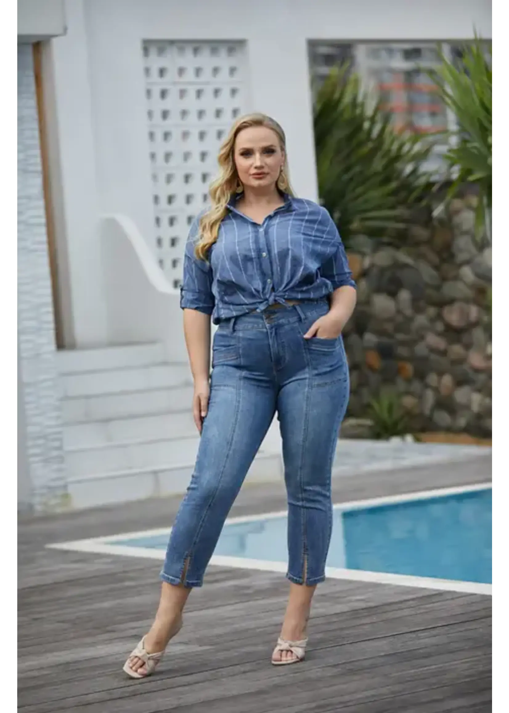 ORANGE FASHION VILLAGE OFV F25 DENIM 4536 FRONT SEAM