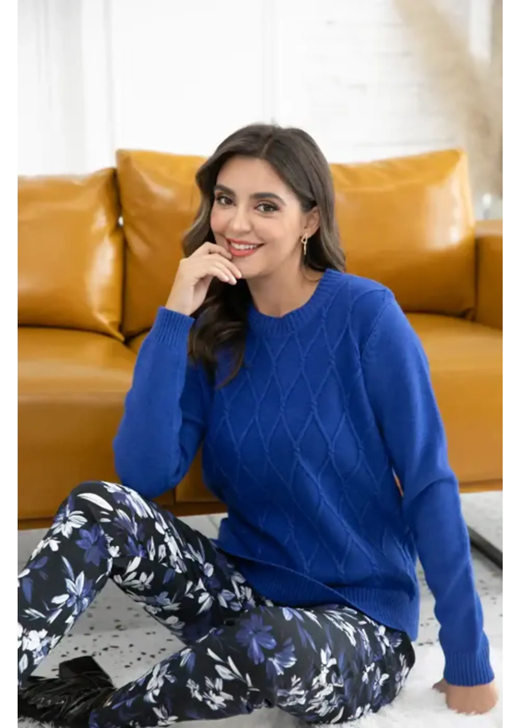 ORANGE FASHION VILLAGE OFV F25 ARGYLE JAQUARD SWEATER